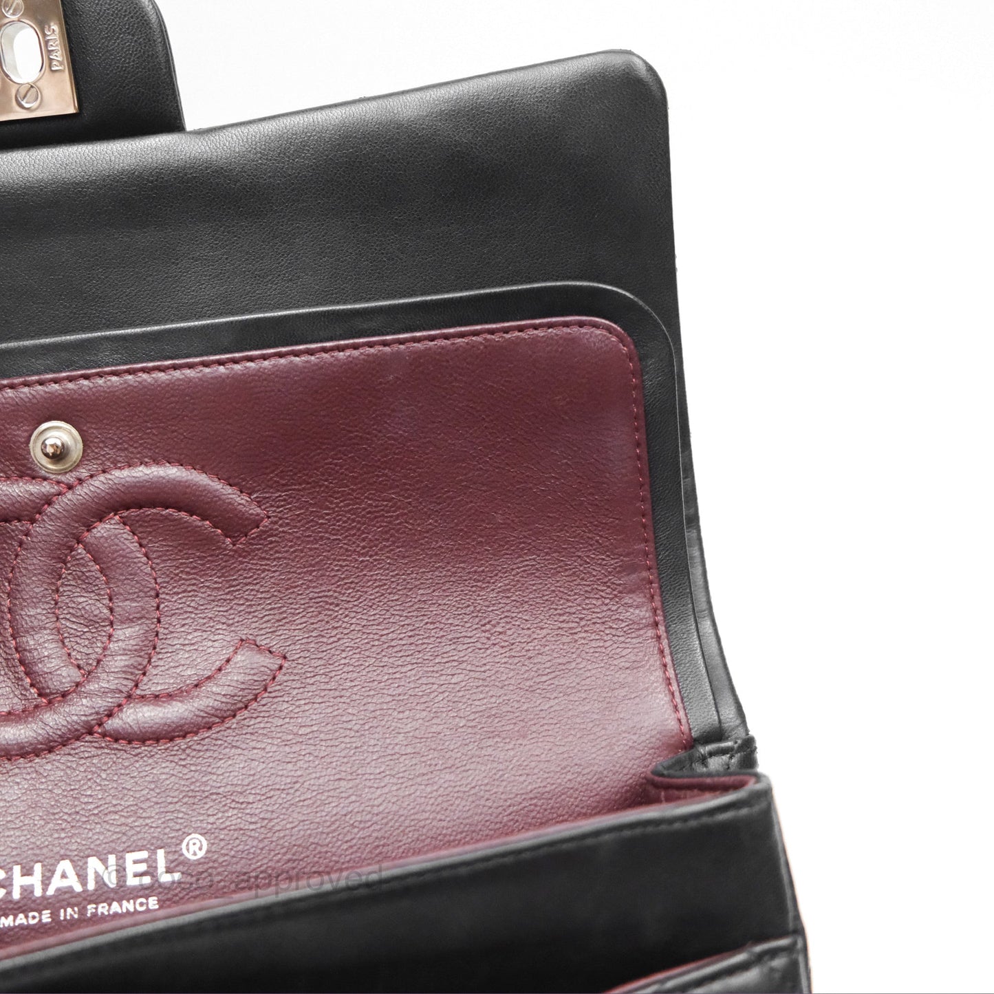 Chanel Classic M/L Medium Flap Quilted Black Lambskin Silver Hardware