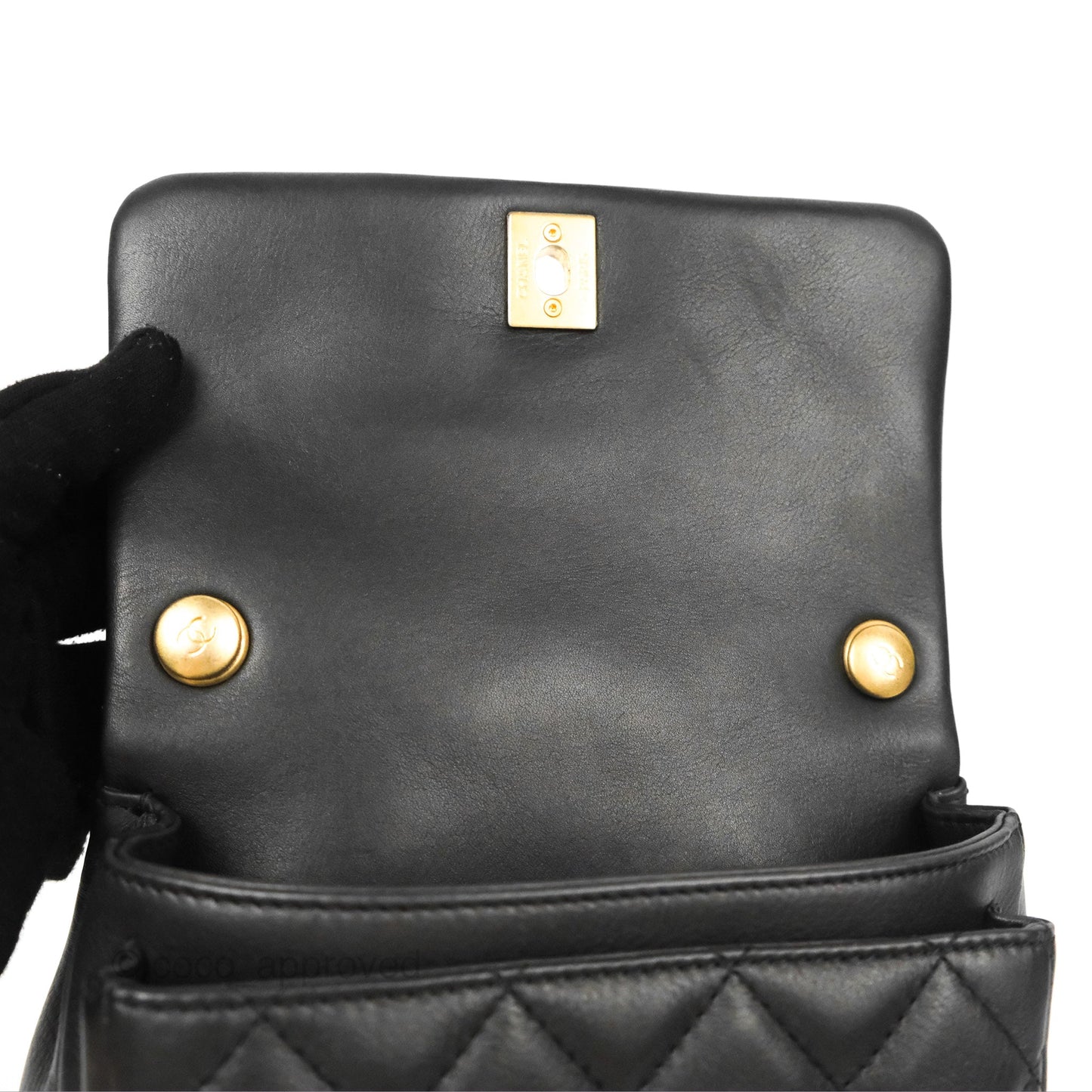 Chanel Small Day Trip Quilted Black Calfskin Gold Hardware