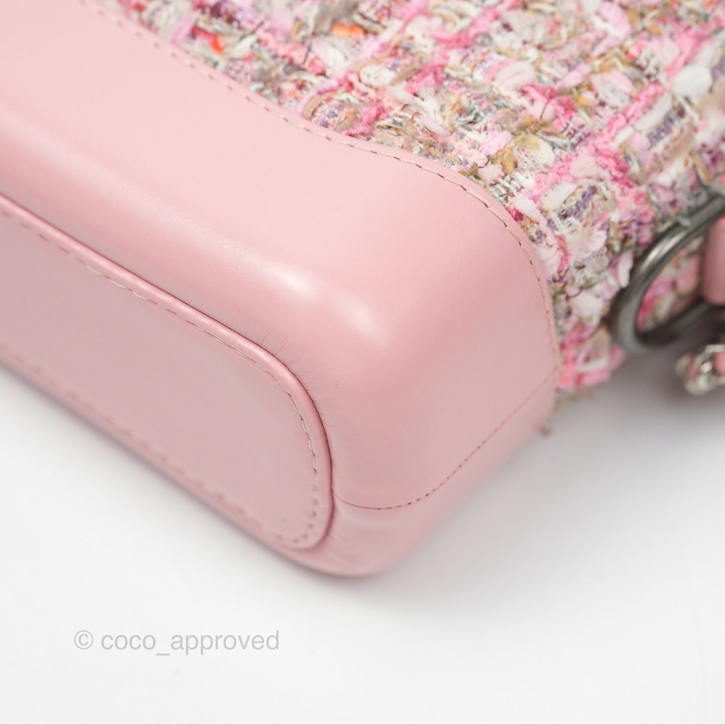 Chanel Small Gabrielle Hobo Quilted Pink Tweed Aged Calfskin