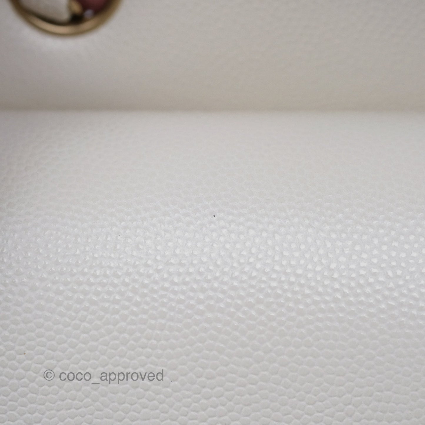 Chanel Small Classic Flap Quilted Ivory White Caviar Gold Hardware