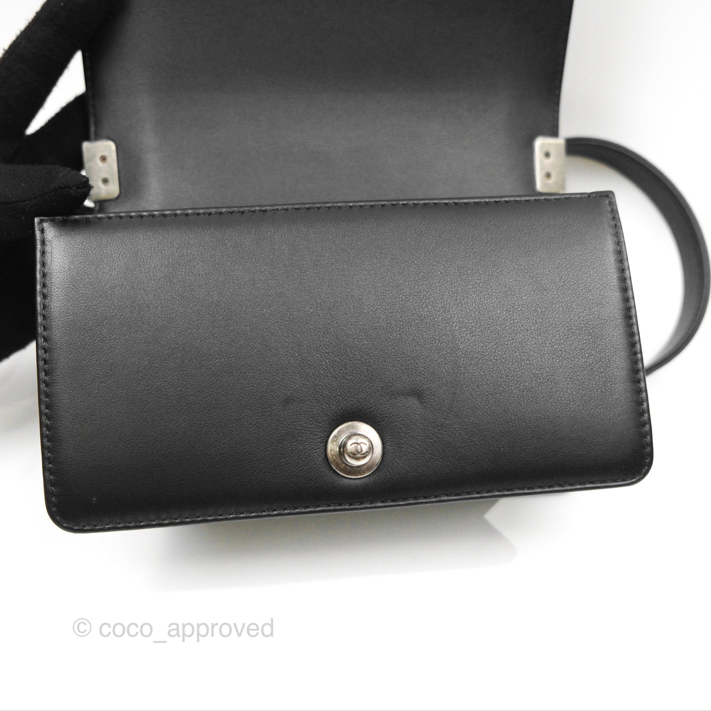 Chanel Small Boy Quilted Black Calfskin Ruthenium Hardware