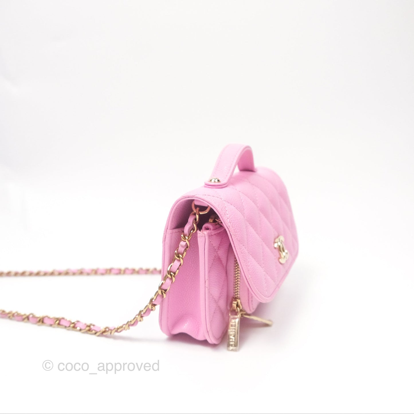 Chanel Business Affinity Clutch With Chain Pink Caviar Gold Hardware
