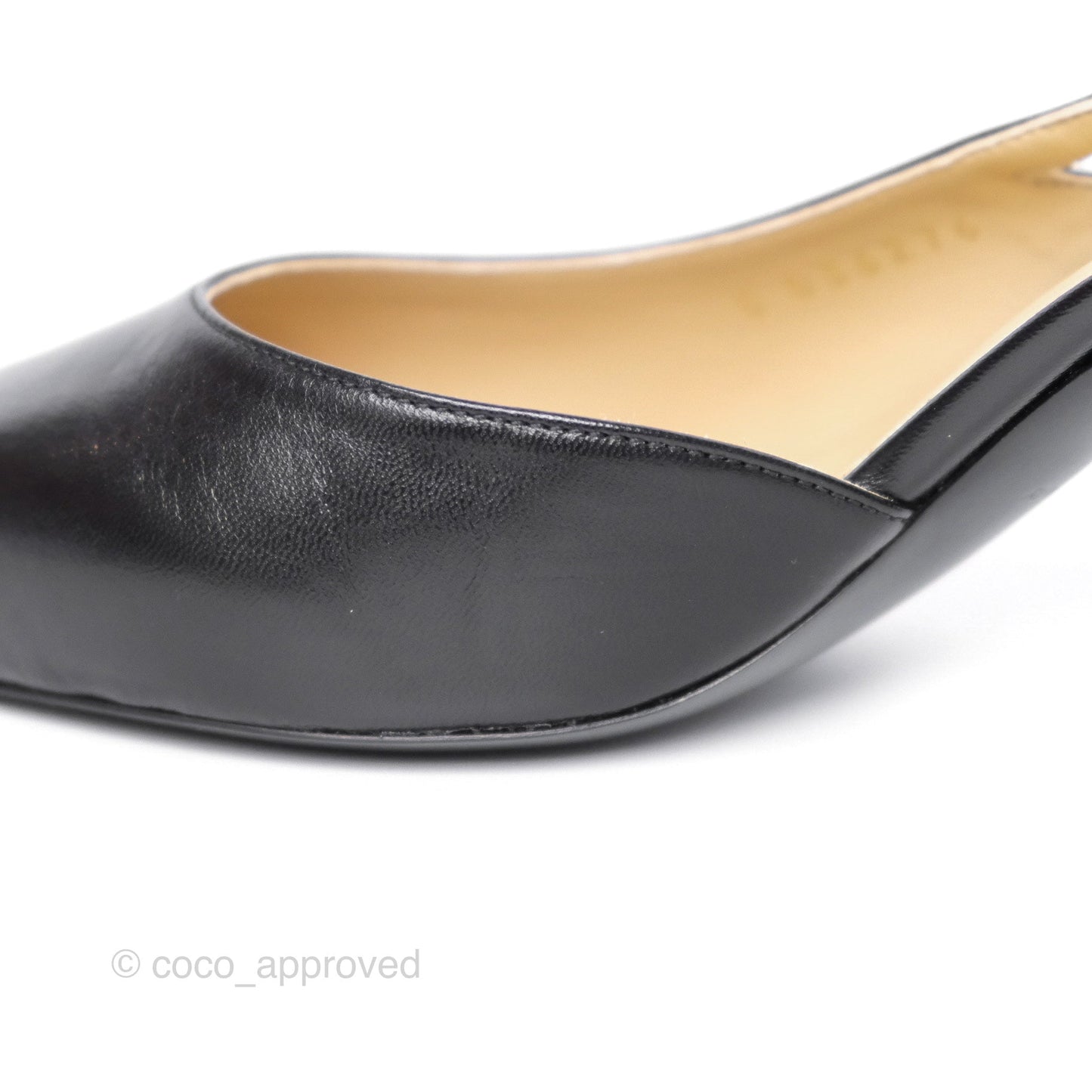 Chanel Toecap Slingback Heels Black Size 37