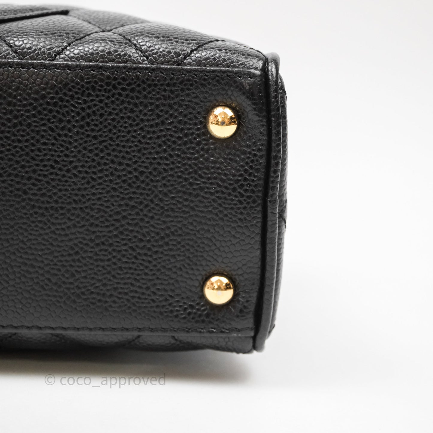 Chanel Vintage Mini CC Boston Bag Black Caviar Gold Hardware