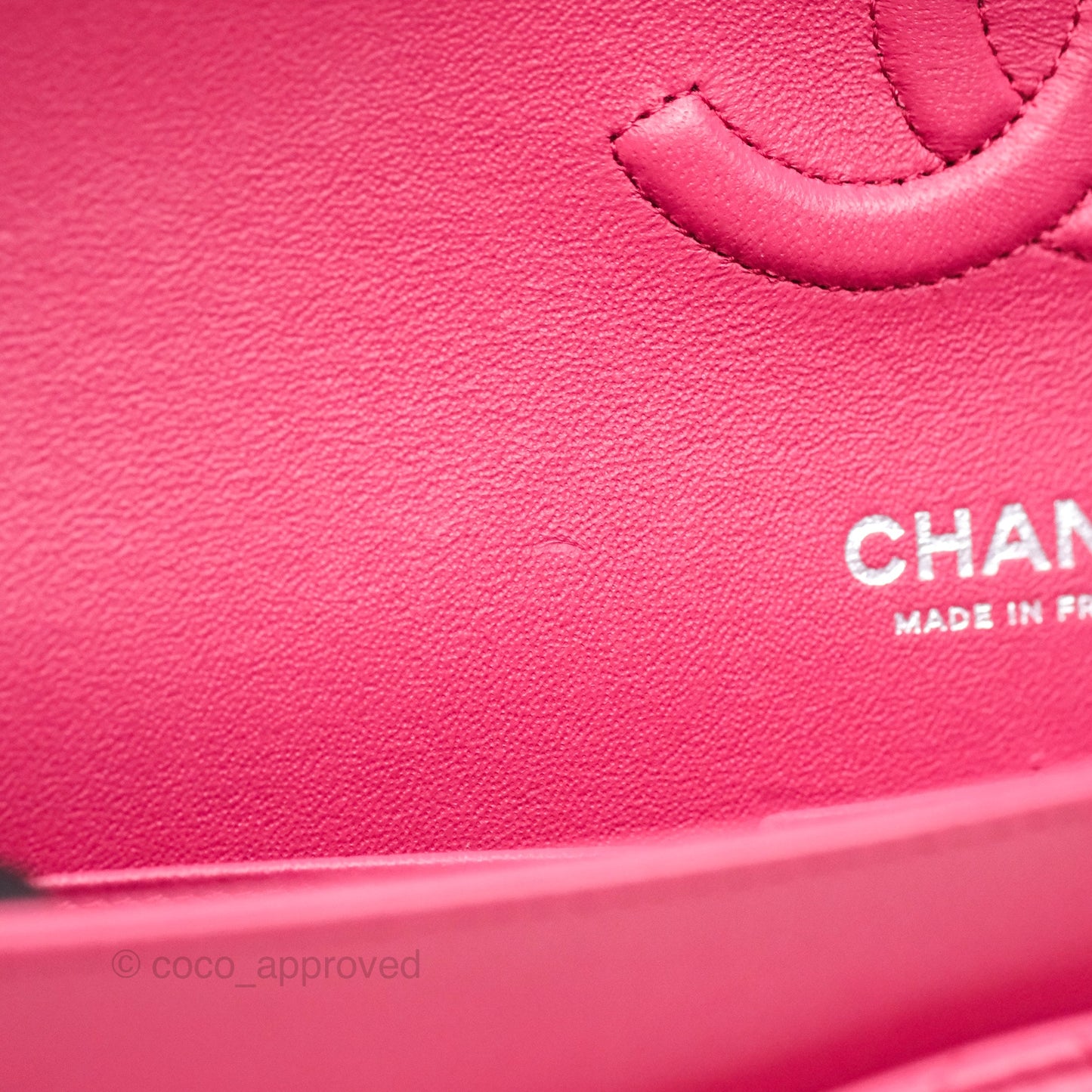 Chanel Classic M/L Medium Flap Quilted Dark Pink Lambskin Silver Hardware