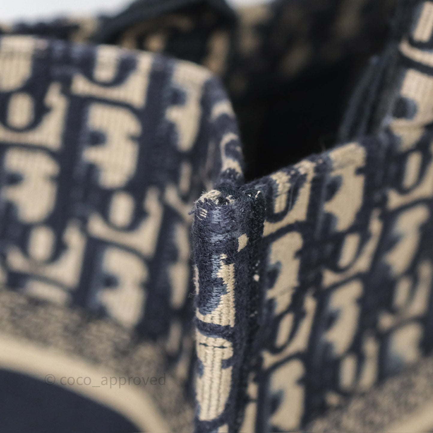 Dior New Small Book Tote Navy Dior Oblique Embroidery Canvas