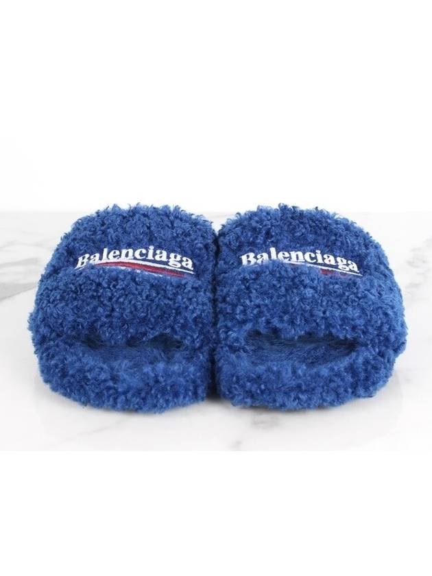 Luxury Balenciaga fur slide sandals 40