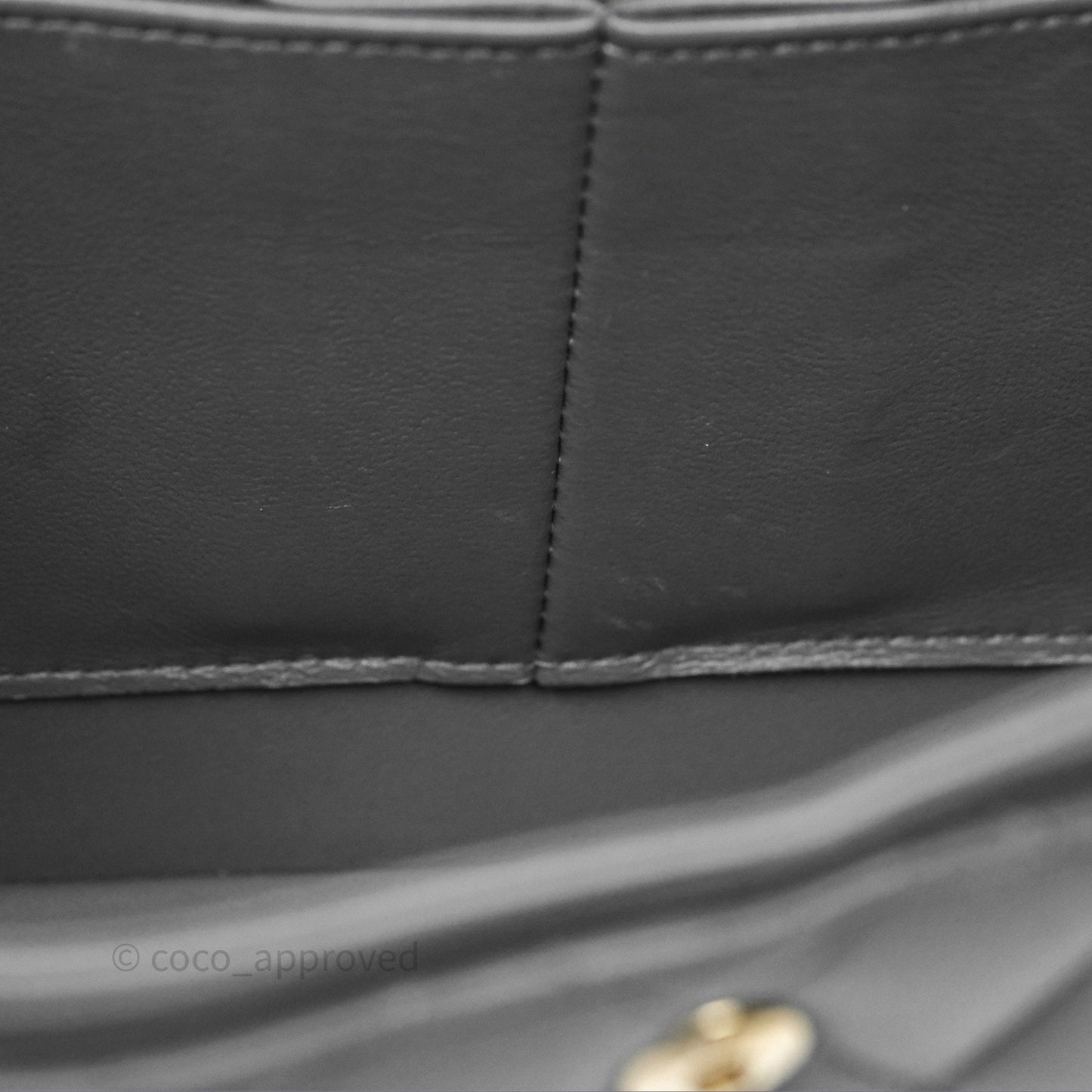 Chanel Classic M/L Medium Flap Quilted Grey Lambskin Gold Hardware