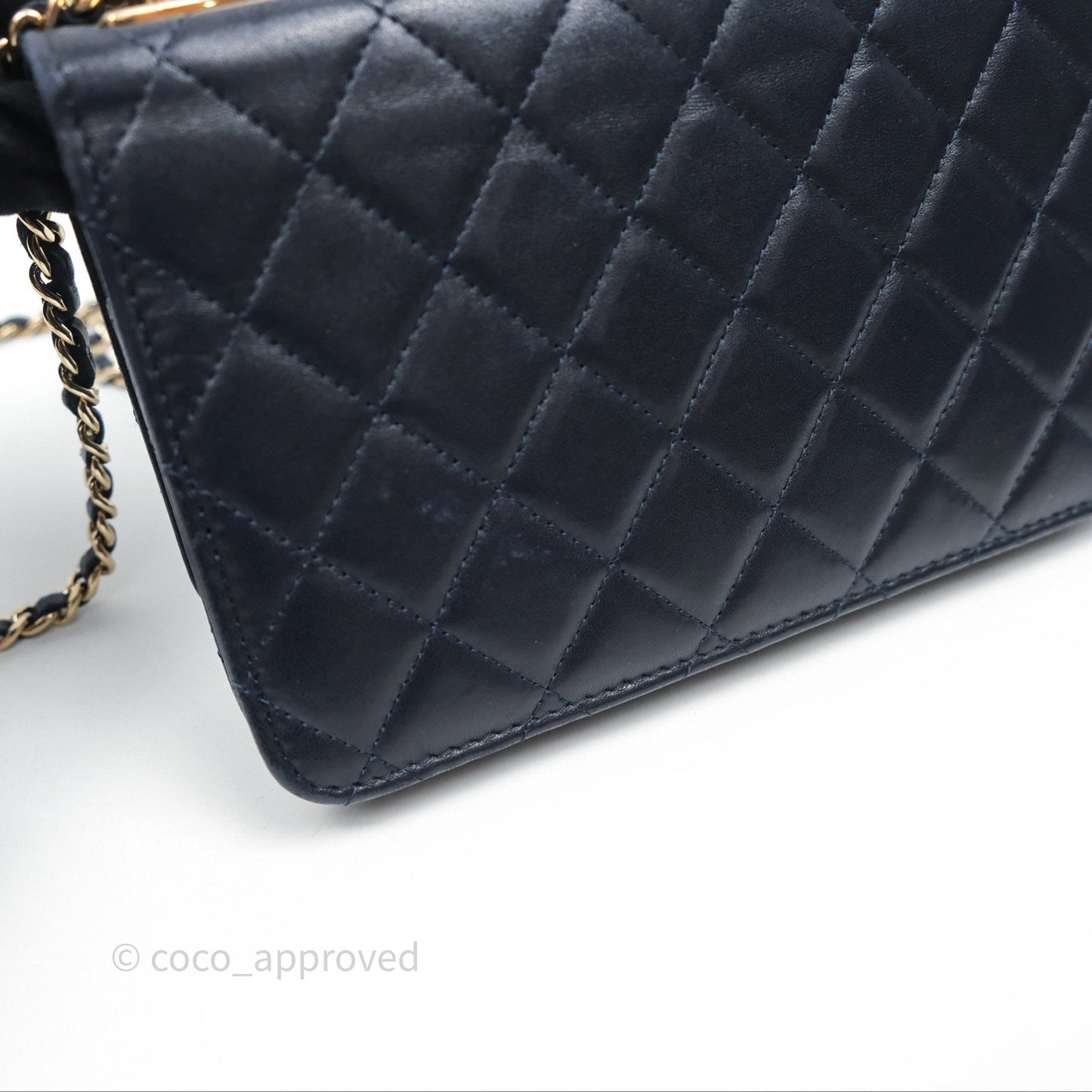 Chanel Trendy CC WOC Wallet On Chain Navy Lambskin Gold Hardware