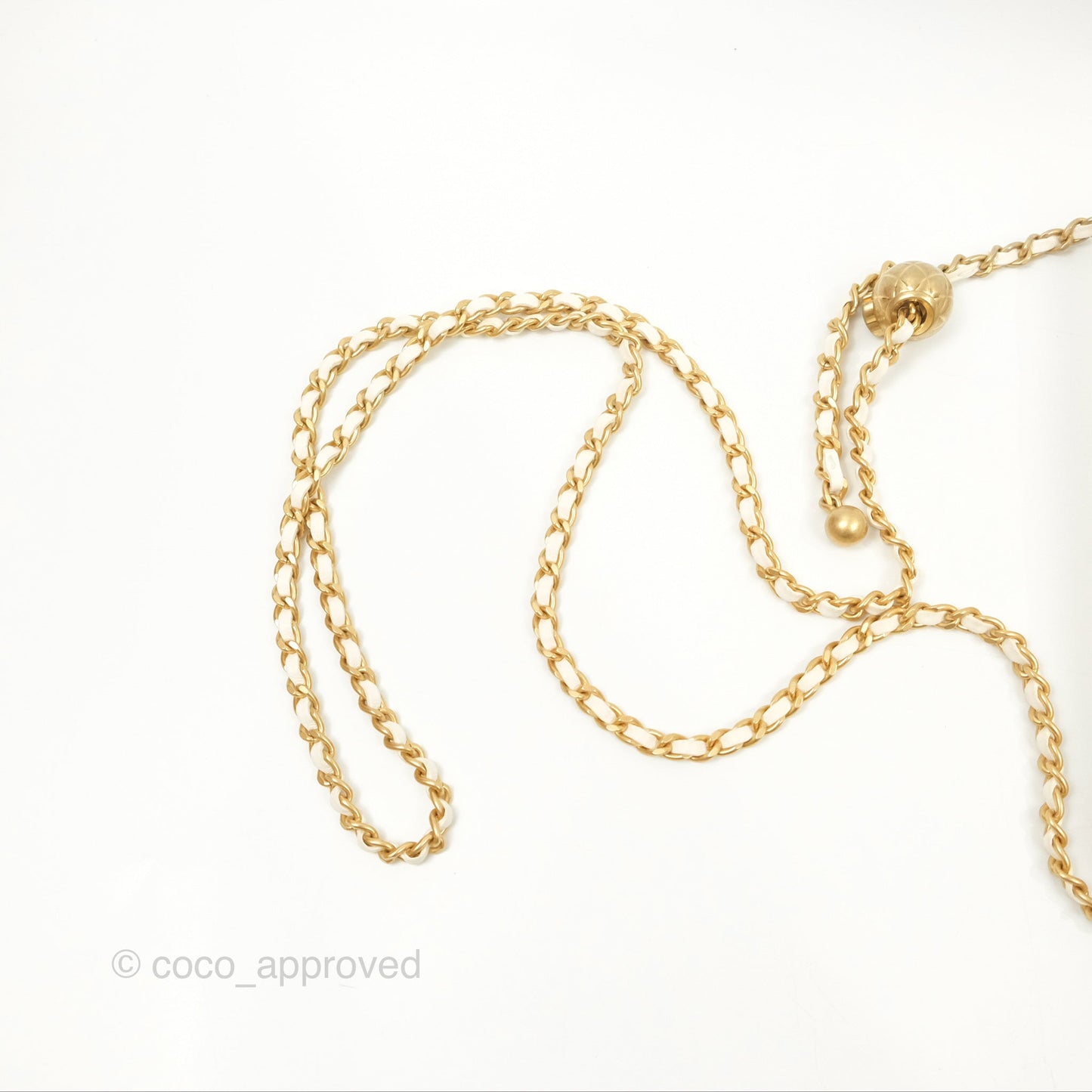 Chanel Quilted Pearl Crush Wallet on Chain WOC White Lambskin Aged Gold Hardware