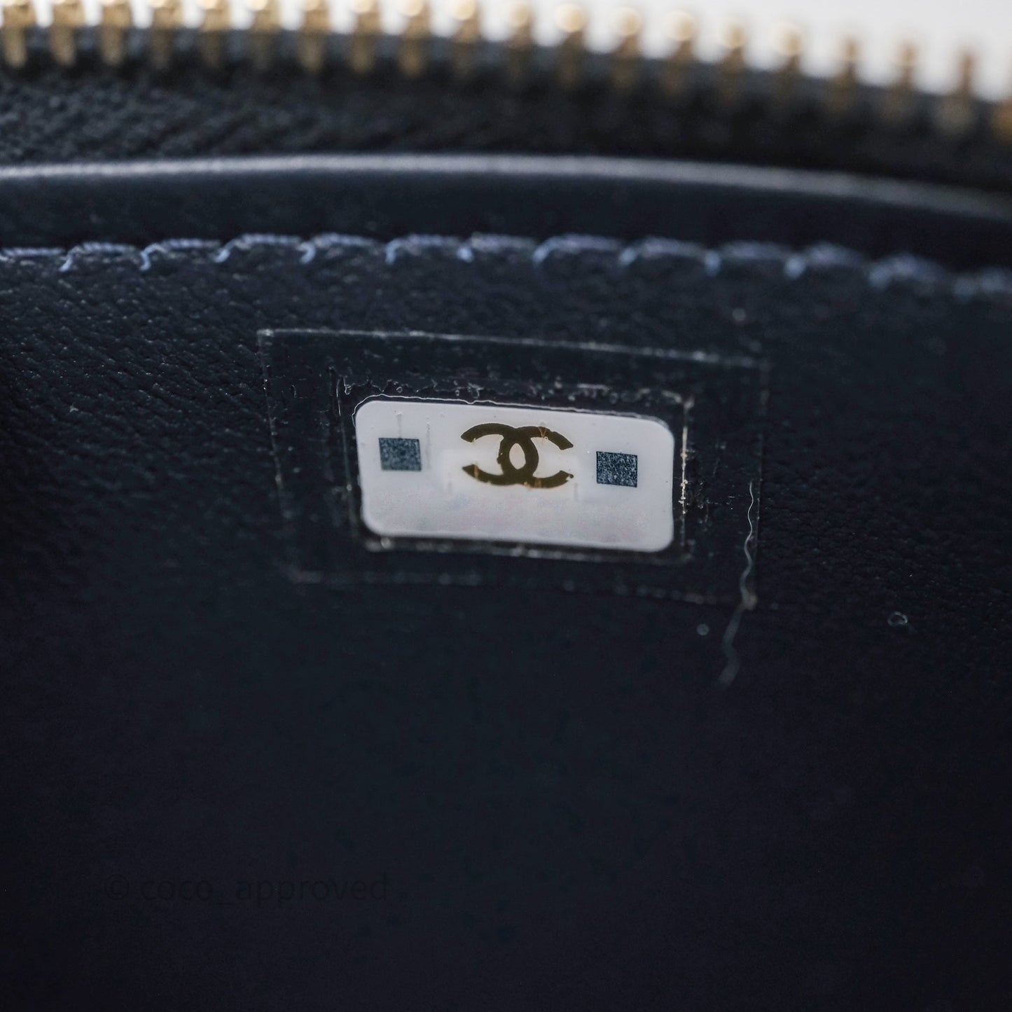 Chanel Vanity With Chain Navy Tweed Plaid Gold Hardware