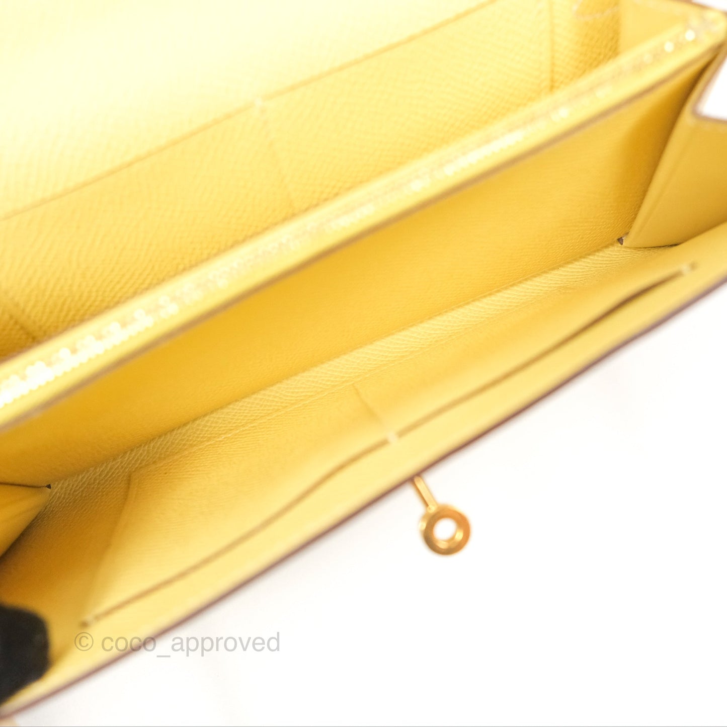 Hermès Kelly To Go Wallet Epsom Nata I2/ Jaune Poussin Gold Hardware