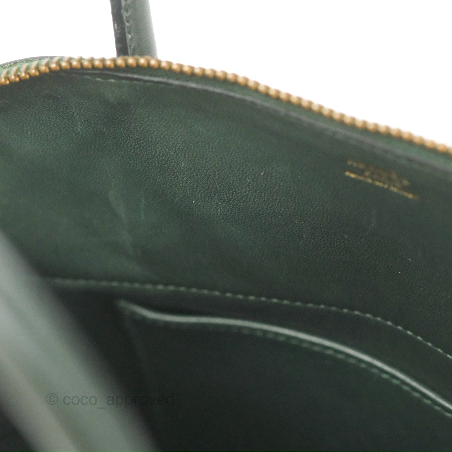 Hermès Vintage Bolide 27 Dark Green Box Leather Gold Hardware