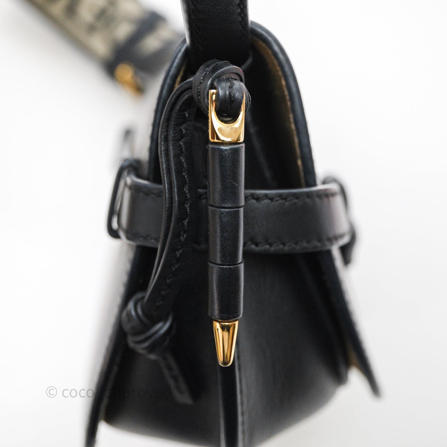 Loewe Mini Gate Dual Bag in Soft Calfskin & Jacquard Strap Black