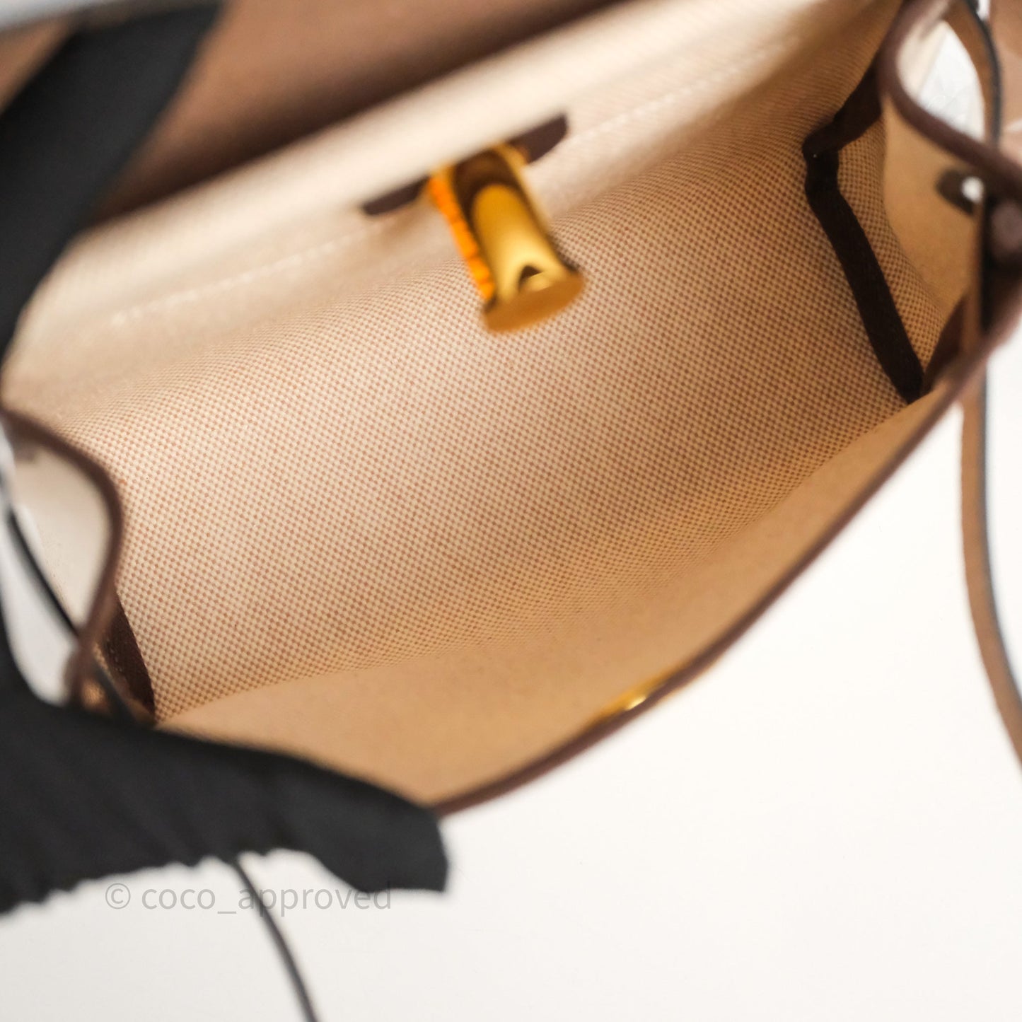 Hermès Herbag Zip 20 Mini Ecru Beige 14/ Ebene 46 Canvas Gold Hardware
