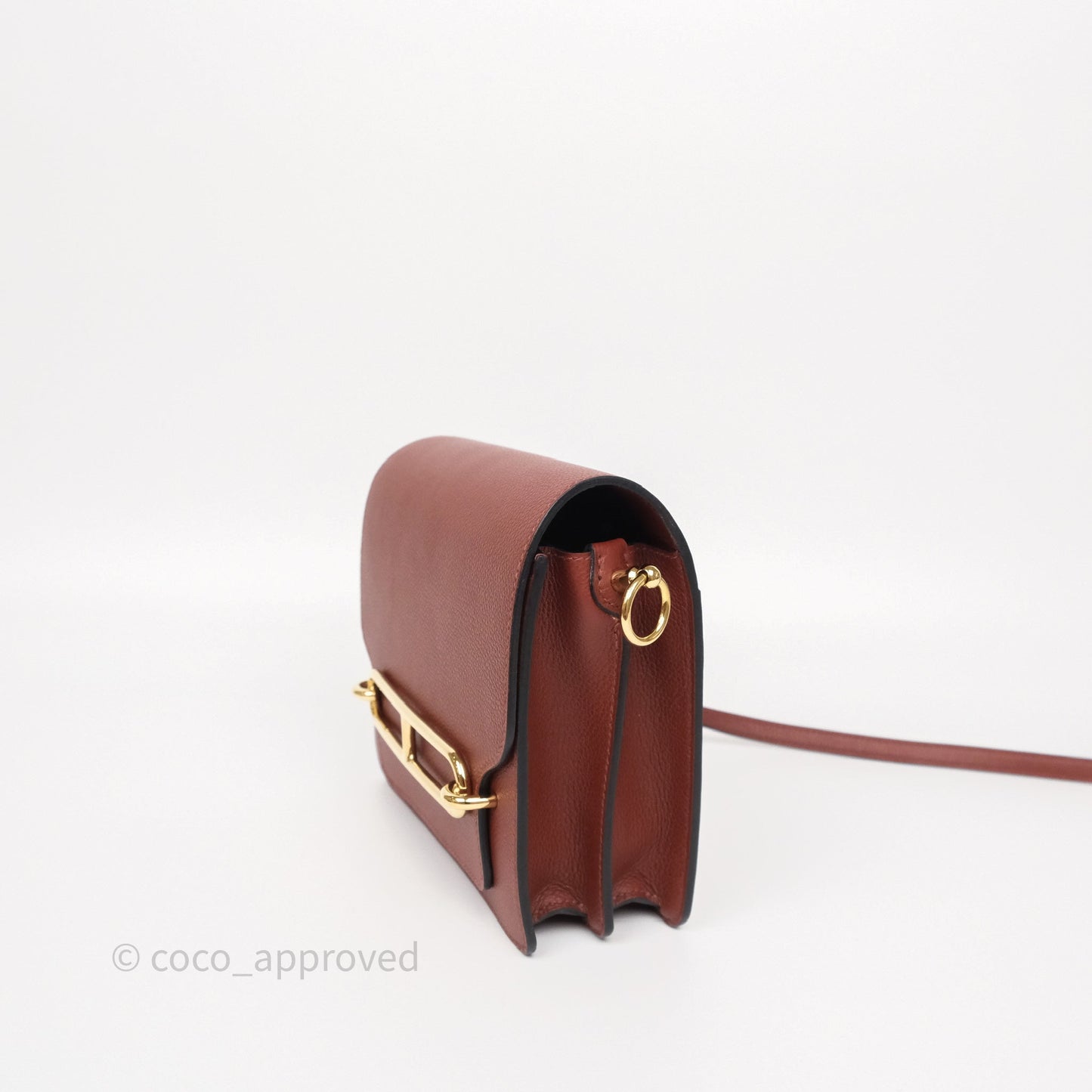 Hermès Mini Roulis Rouge H 55 Evercolor Gold Hardware