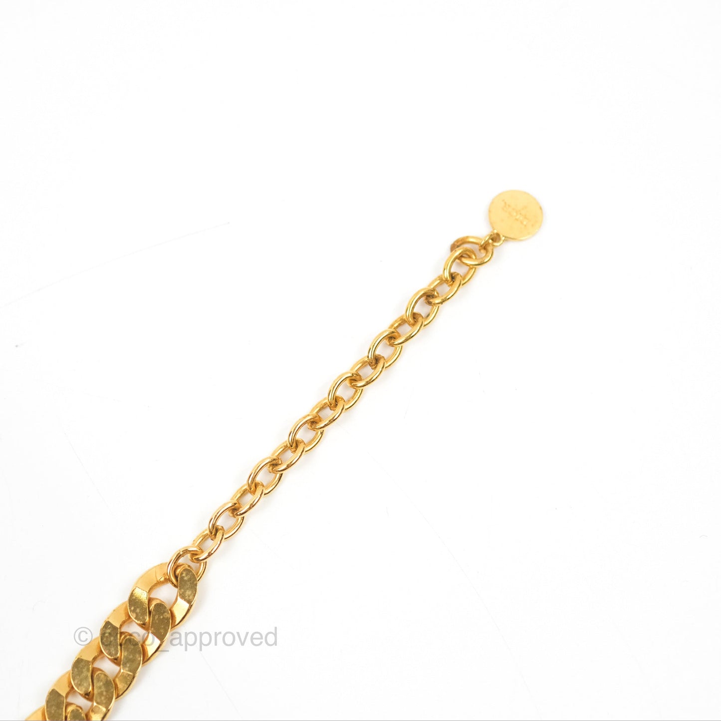 Christian Dior CD Chain Choker Necklace Gold Tone