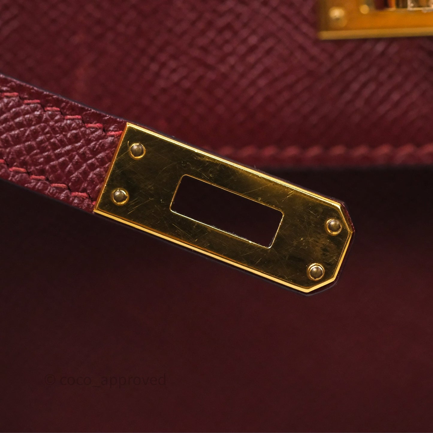 Hermès Sellier Kelly 25 Rouge H Epsom Gold Hardware