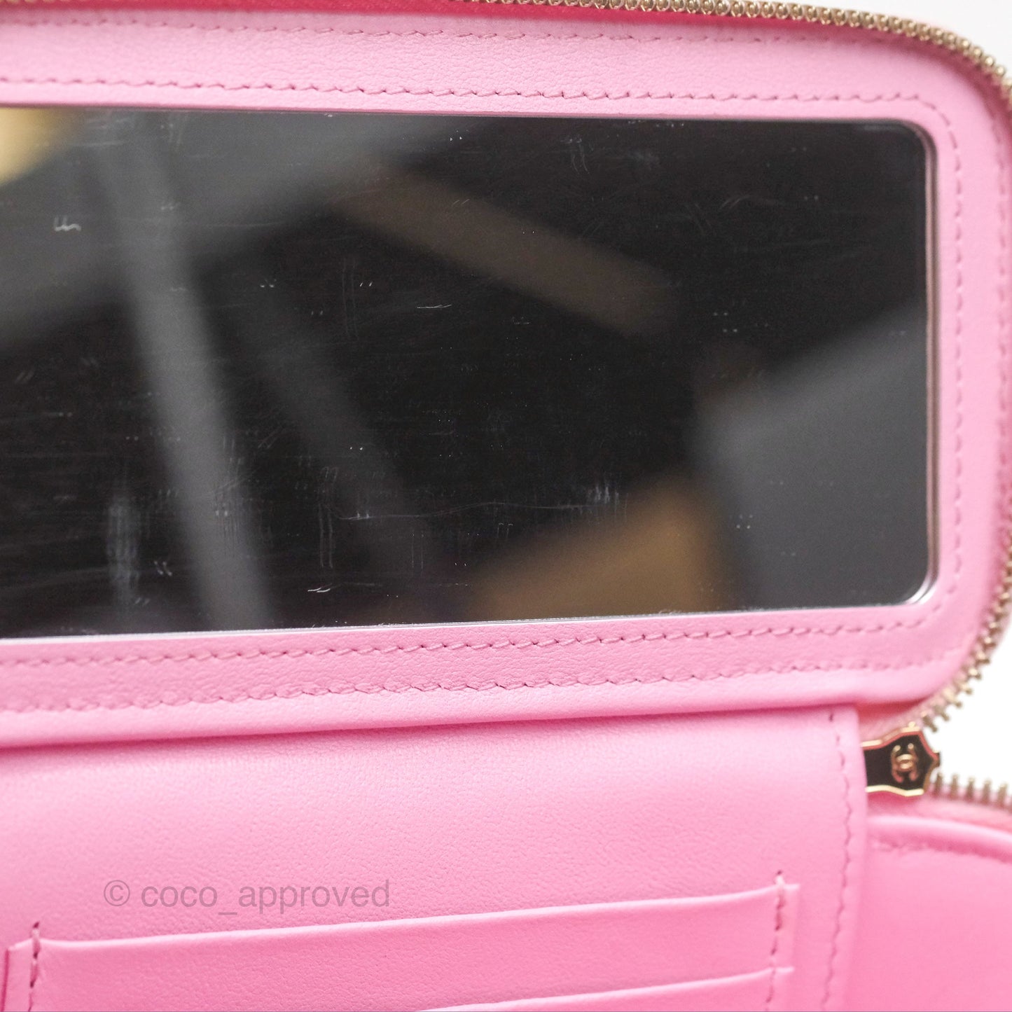 Chanel Vanity with Heart Adjustable Chain Pink Caviar Aged Gold Hardware