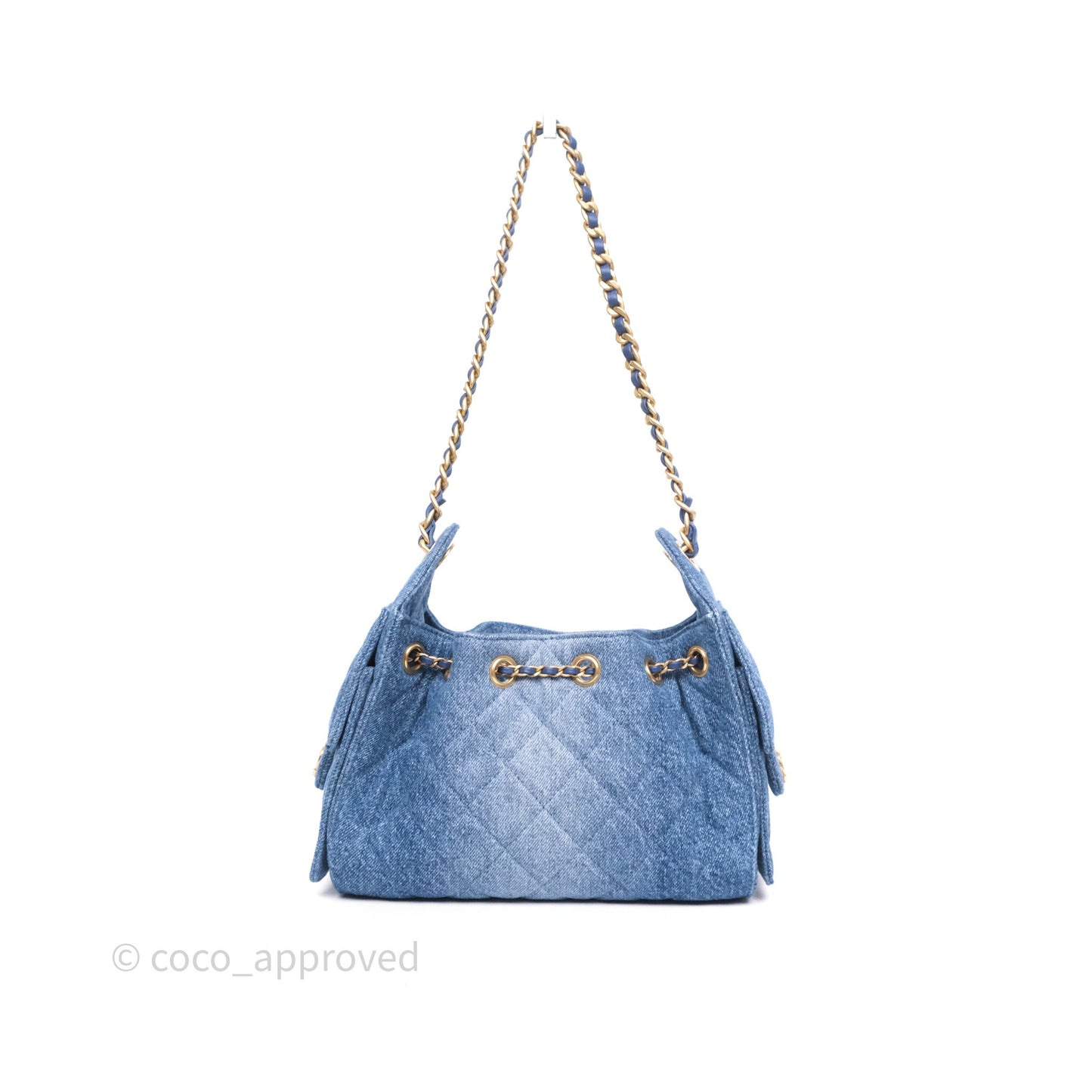 Chanel 25 Mini Washed Denim Aged Gold Hardware