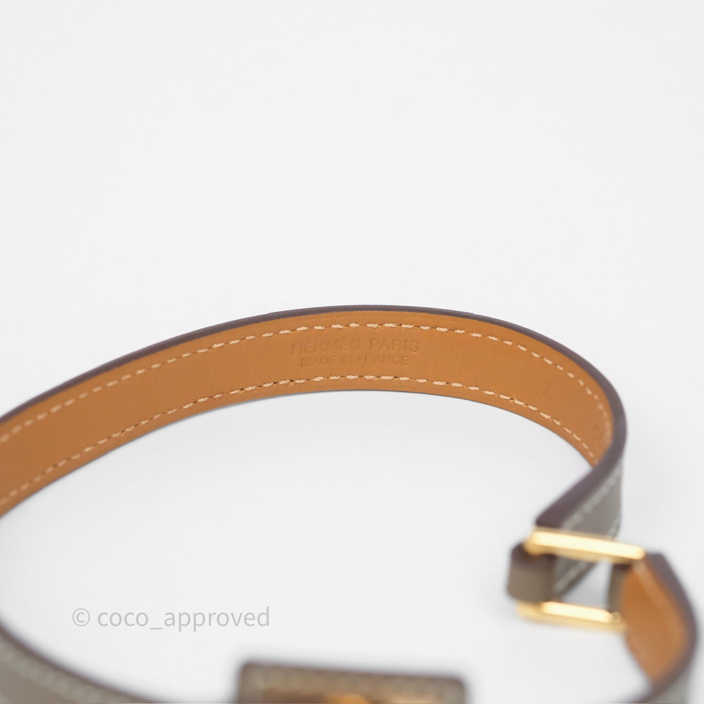 Hermès O'Kelly Double Tour Bracelet Etoupe 18 Swift Rose Gold Hardware