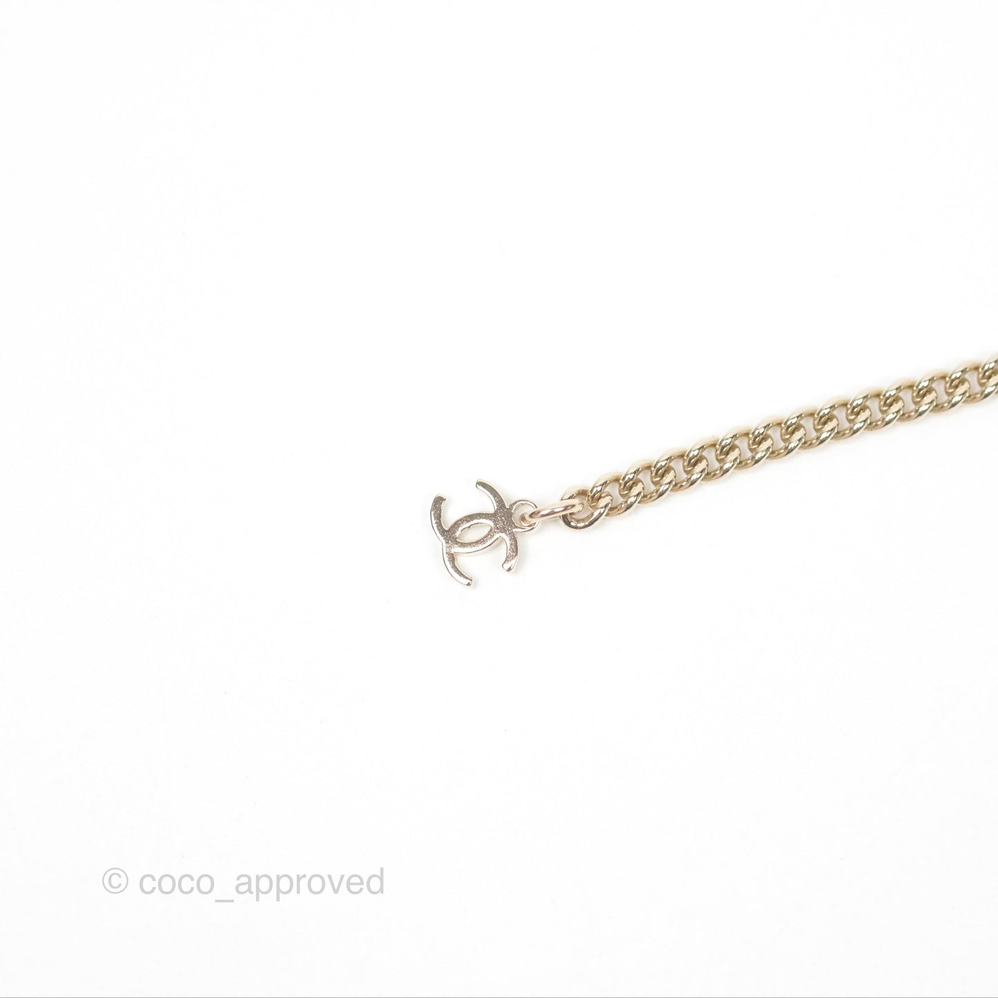 Chanel Square CC Necklace Gold Tone 23B