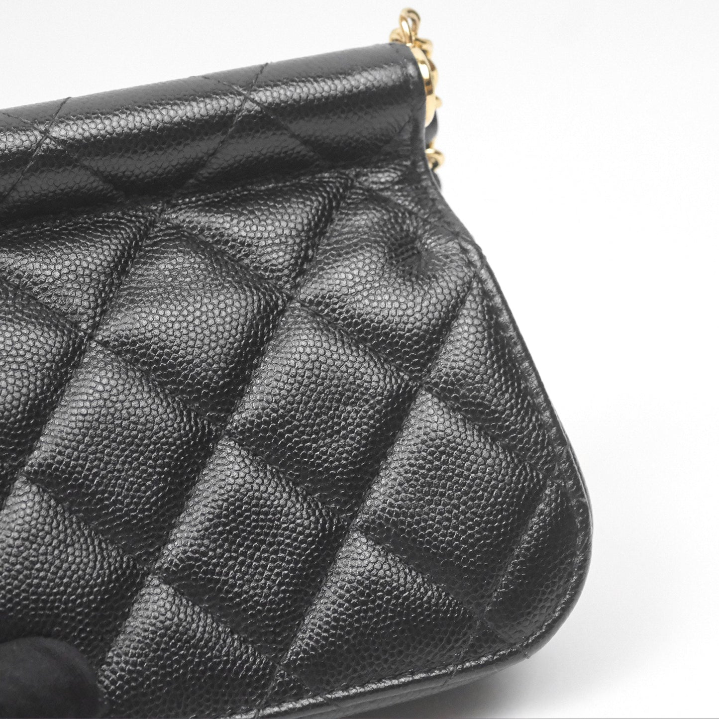 Chanel Clutch with Chain Black Caviar Gold Hardware 22K