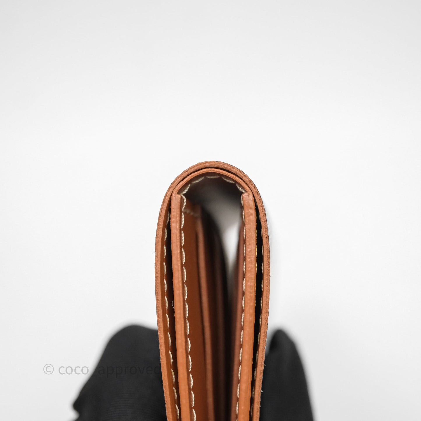Goyard Saint Pierre Card Wallet Black/ Tan Goyardine