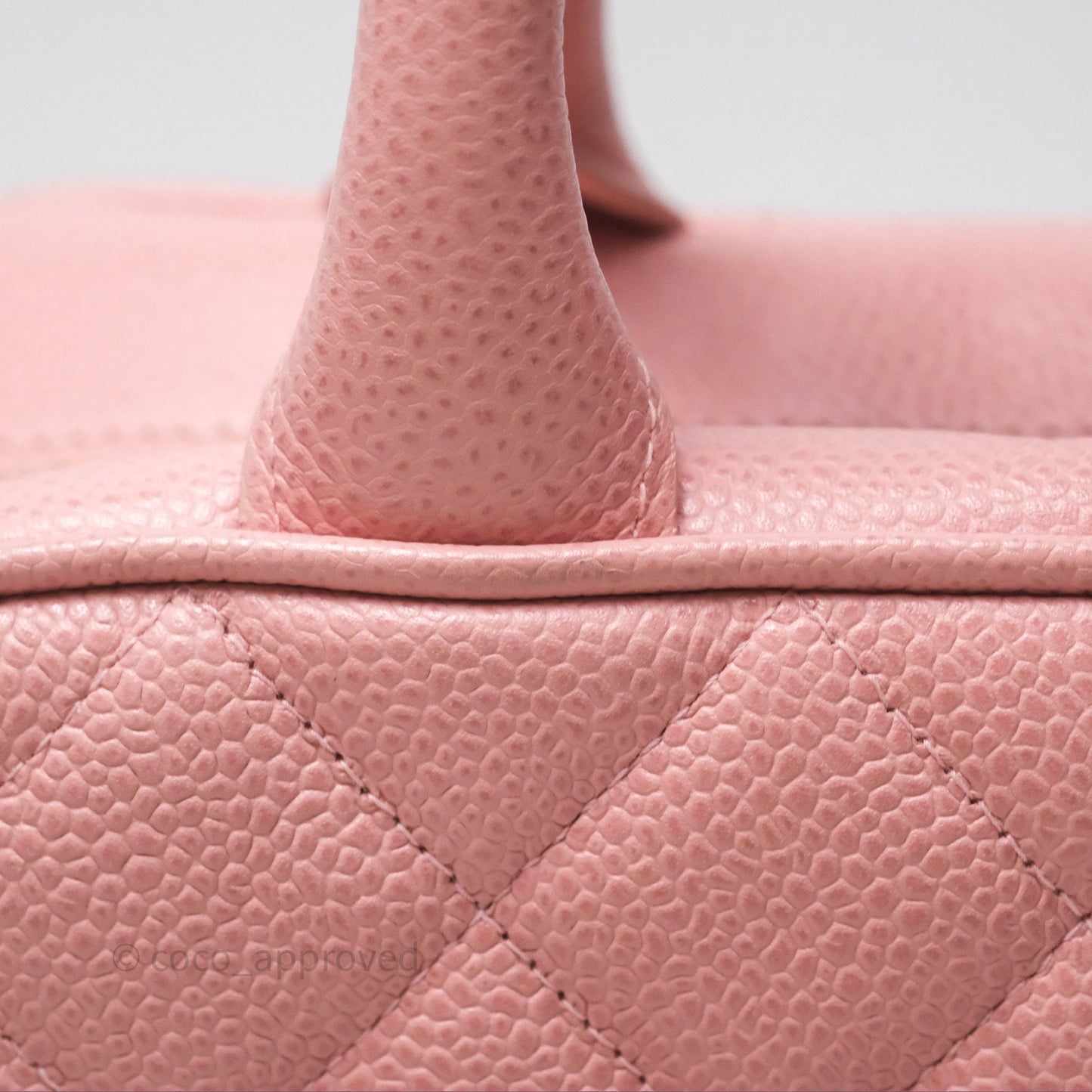 Chanel Vintage Mini CC Boston Bag Sakura Pink Caviar Gold Hardware