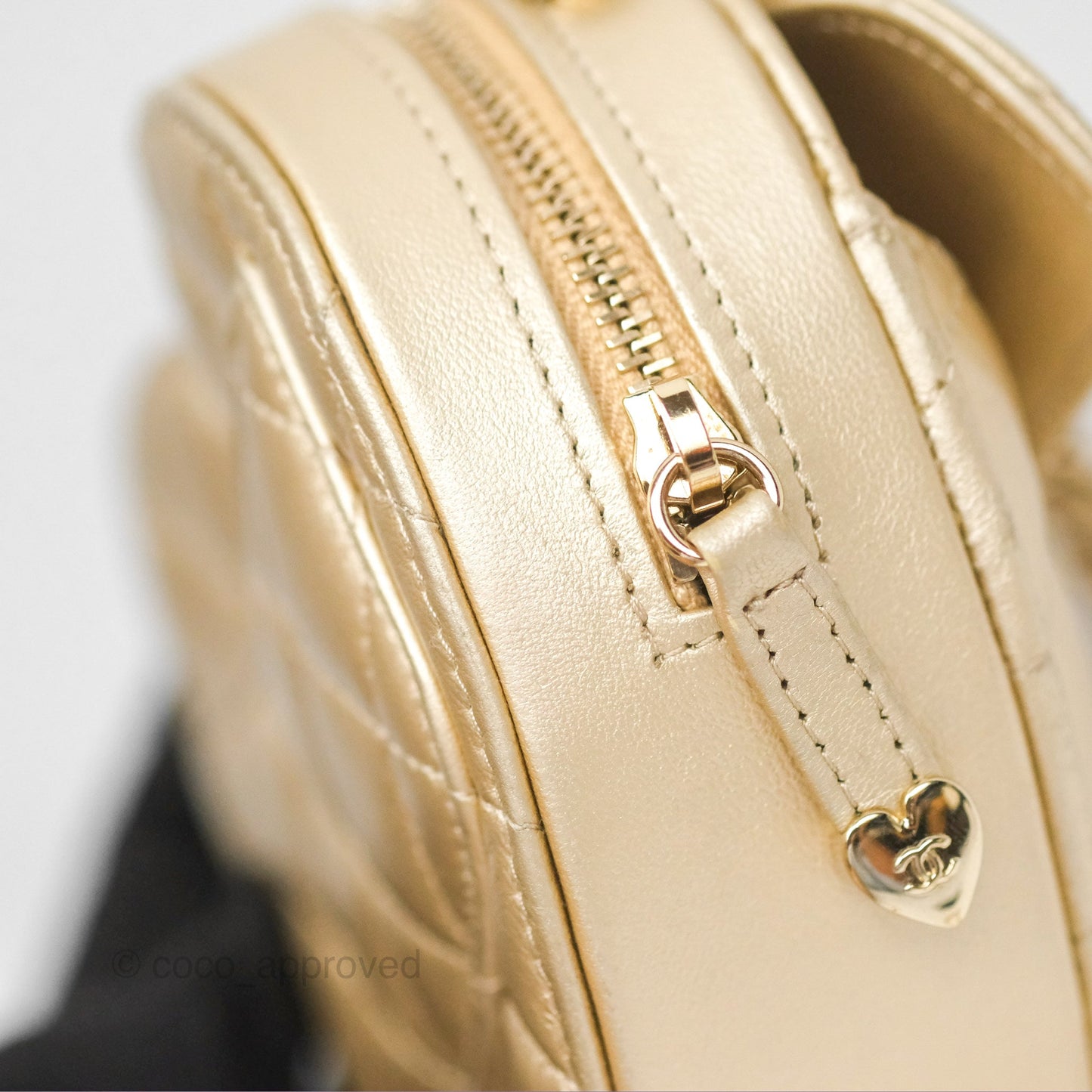 Chanel Small Heart Bag Gold Lambskin Gold Hardware 22S