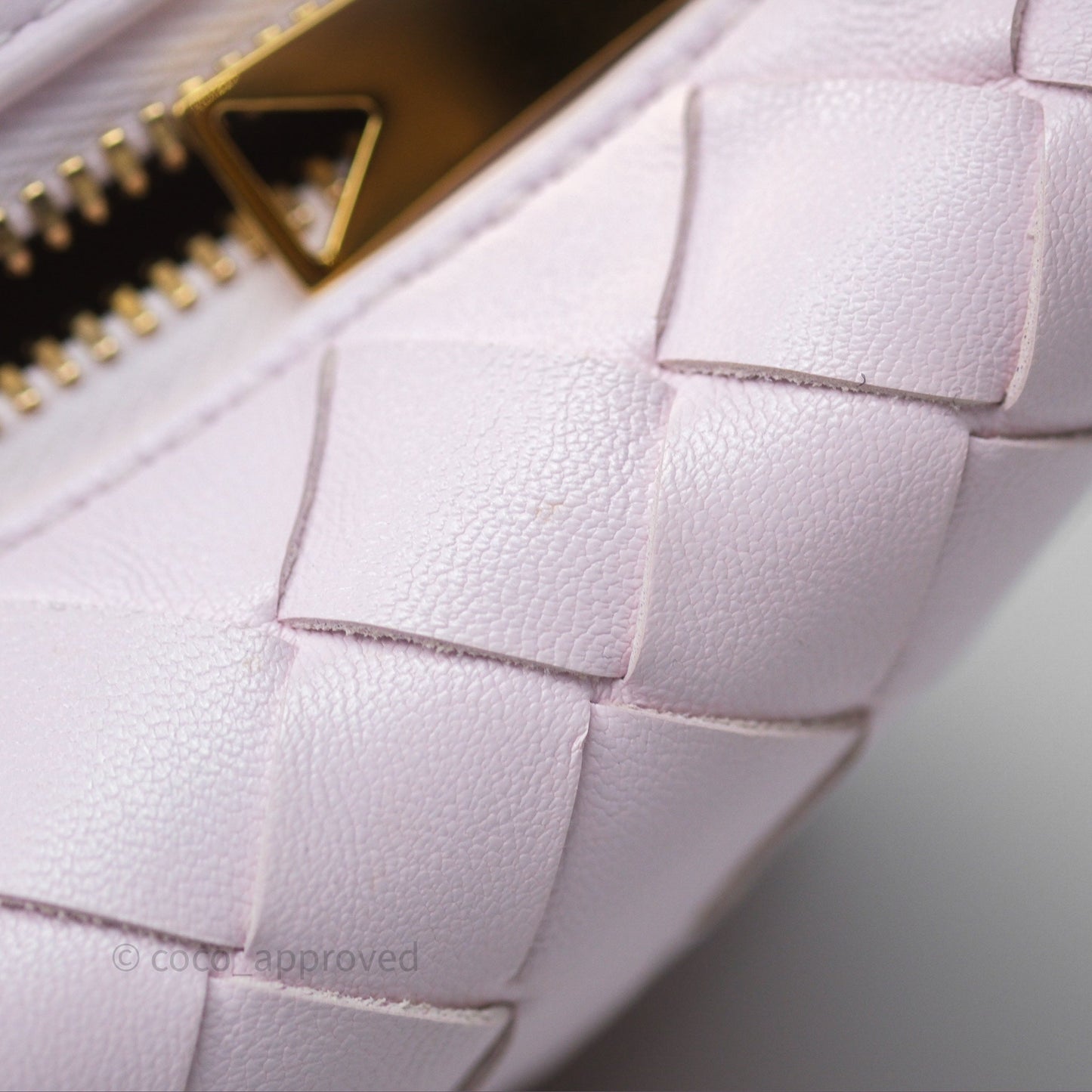 Bottega Veneta Wallace Pink Intrecciato Gold Hardware