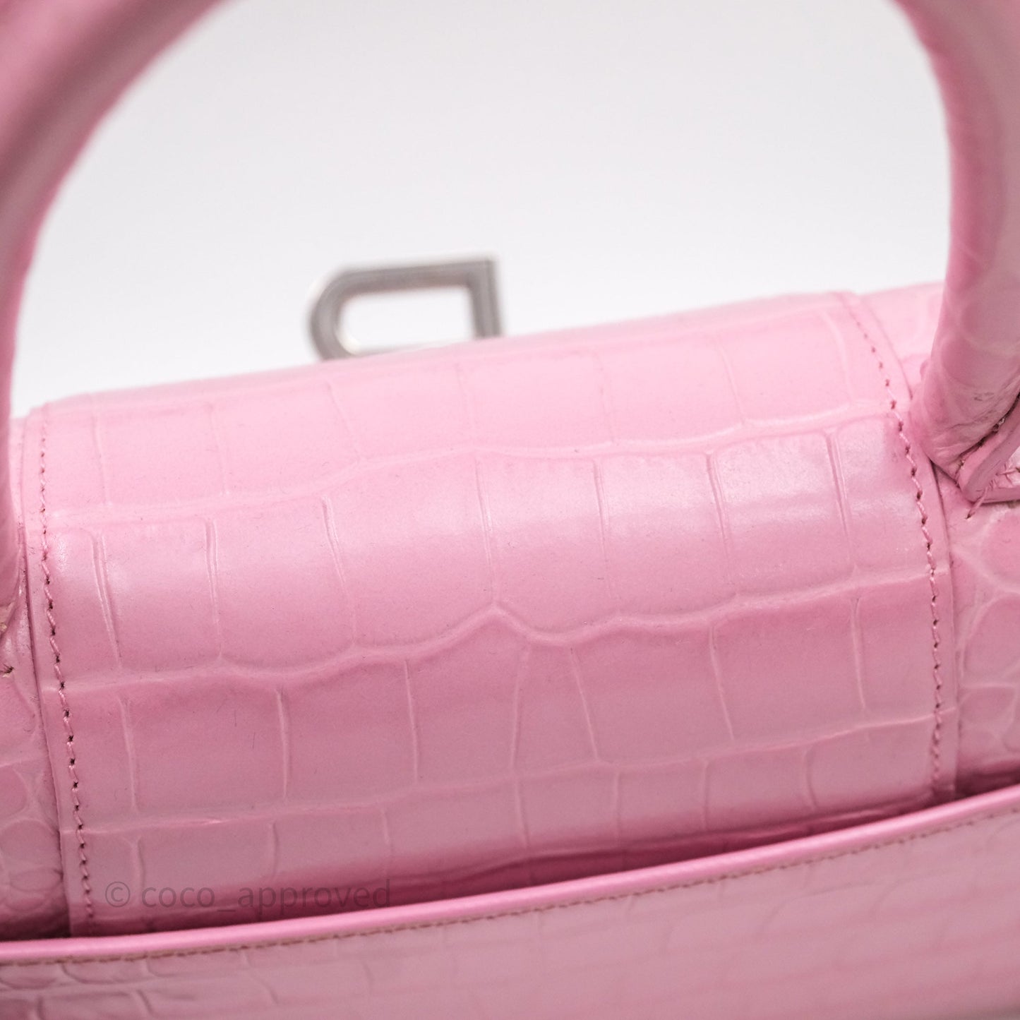 Balenciaga Small Hourglass Embossed Bag Pink