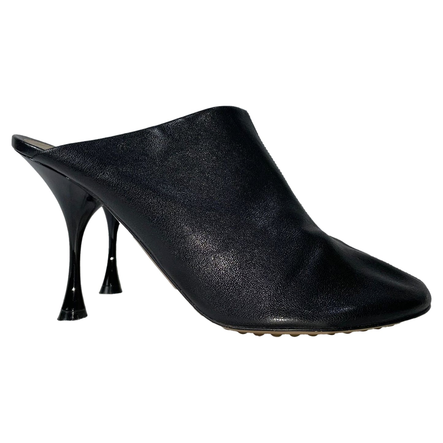 Luxury Bottega Veneta Dot Sock Mules in Black Leather