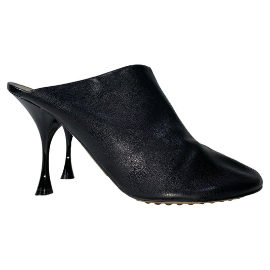 Luxury Bottega Veneta Dot Sock Mules in Black Leather