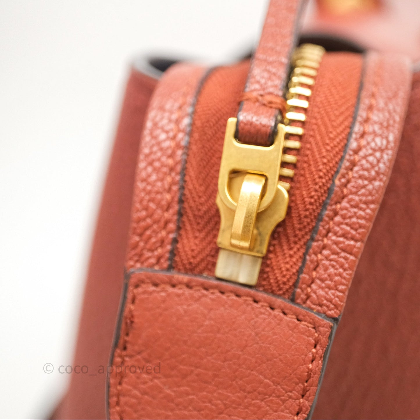 Celine Mini Belt Bag Brick Red Grained Goatskin Gold Hardware