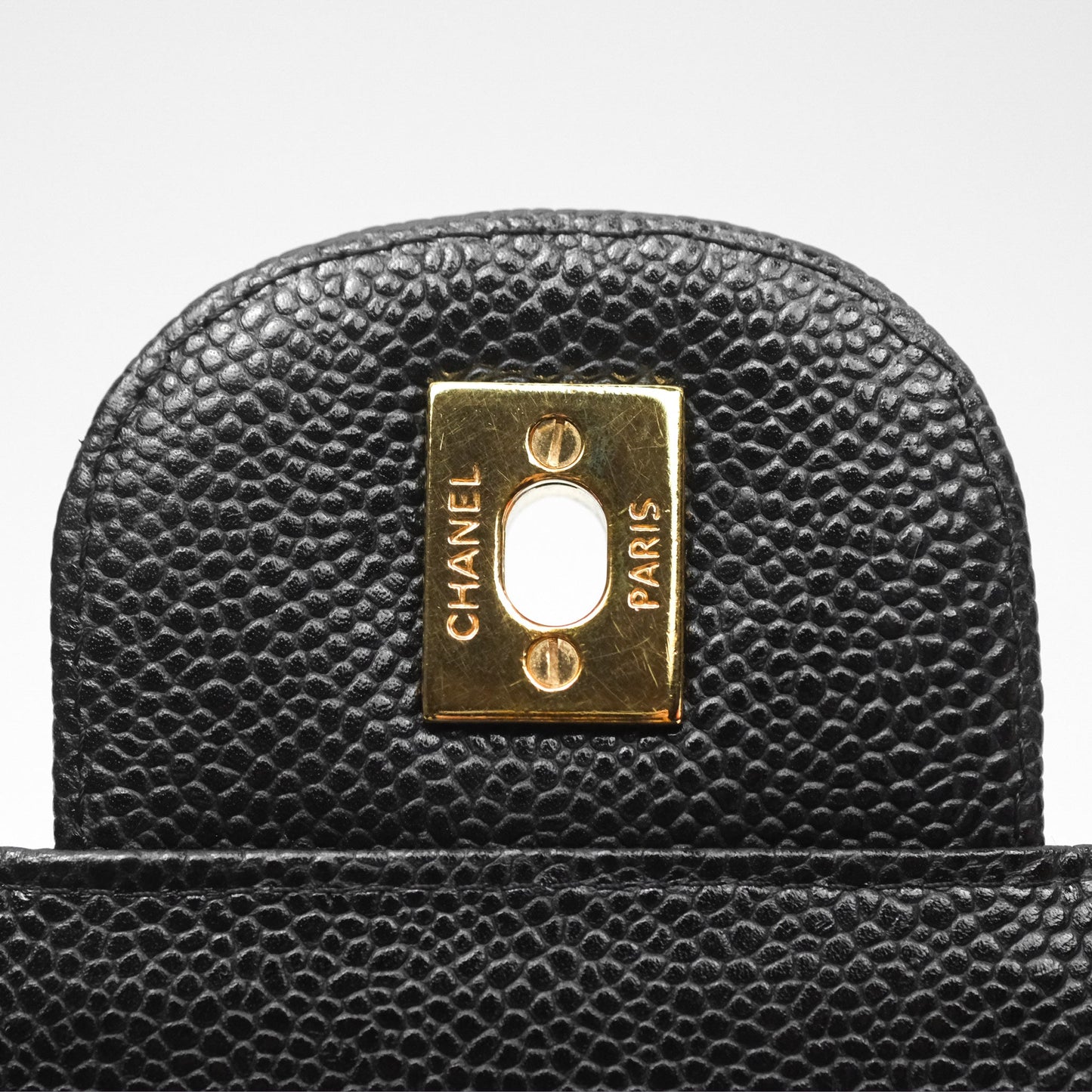 Chanel Jumbo Double Flap Quilted Black Caviar Gold Hardware⁣⁣