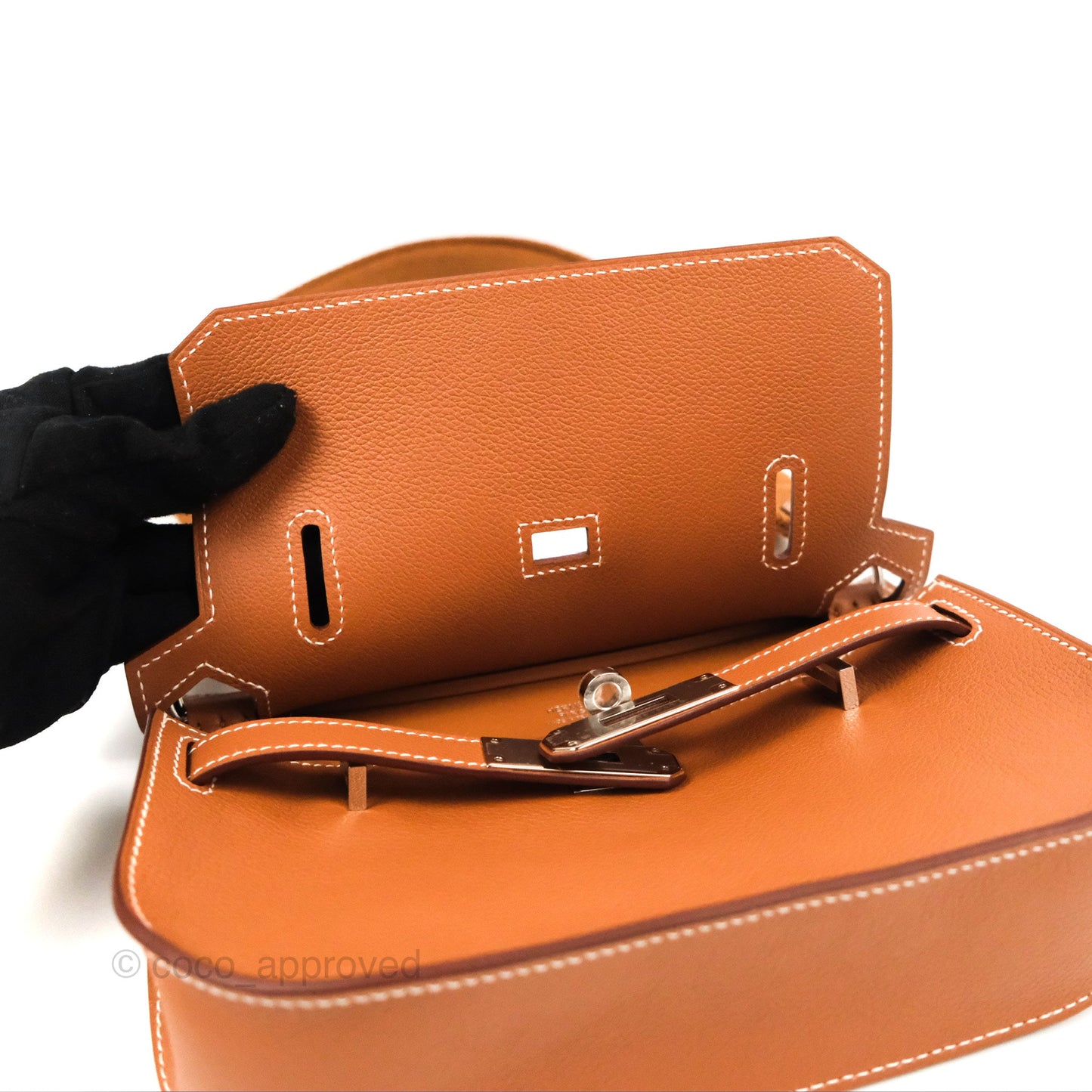 Hermès Mini Jypsiere Gold Evercolor Palladium Hardware
