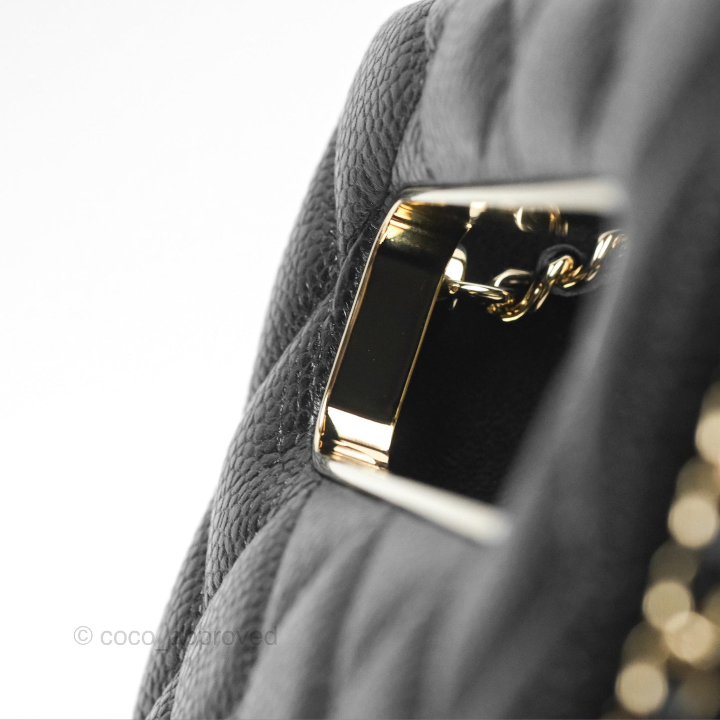 Chanel Evening Bag Caviar Black Gold Hardware 22S