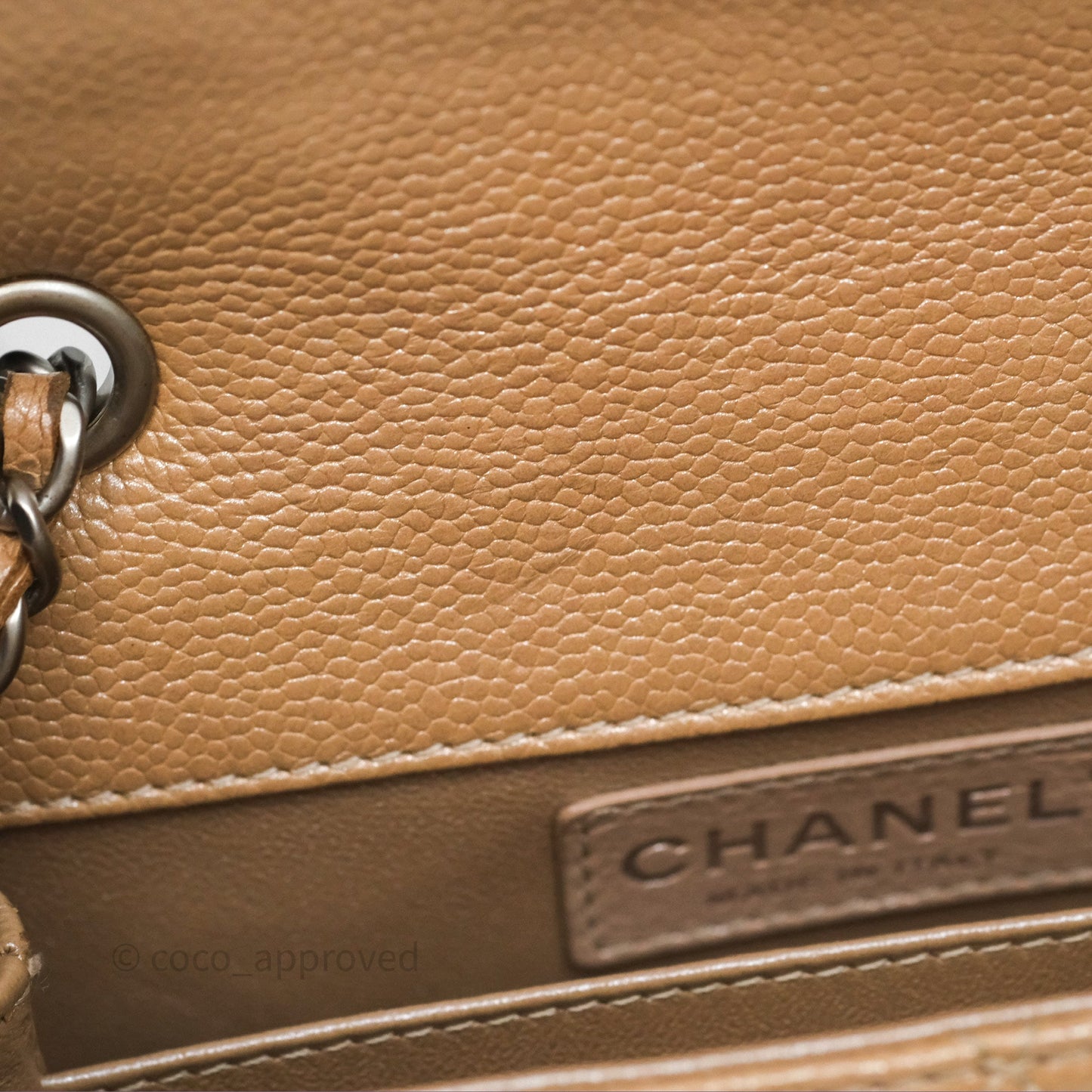 Chanel Quilted Extra Mini Rectangular Flap Beige Caviar Matt Silver Hardware