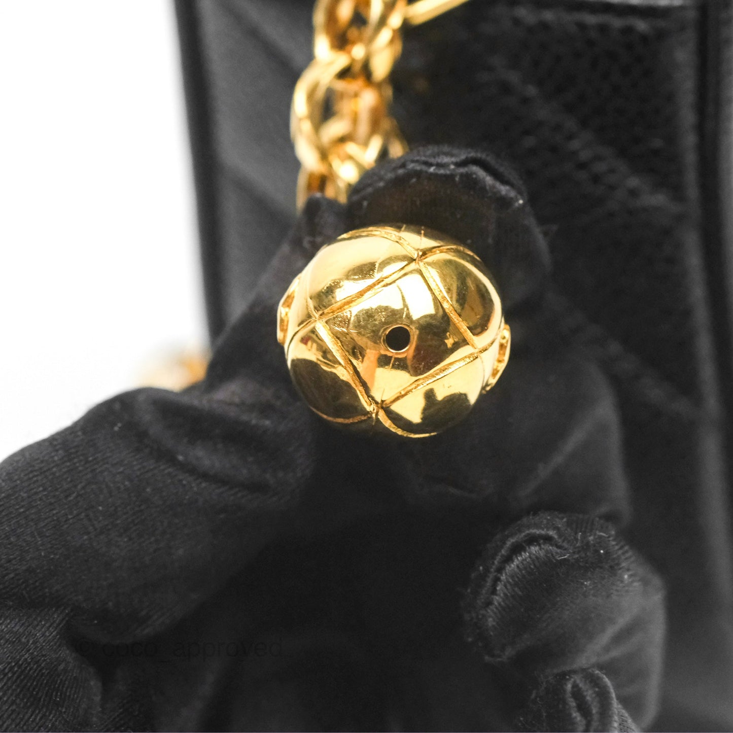 Chanel Vintage Small Camera Bag Black Caviar Gold Hardware