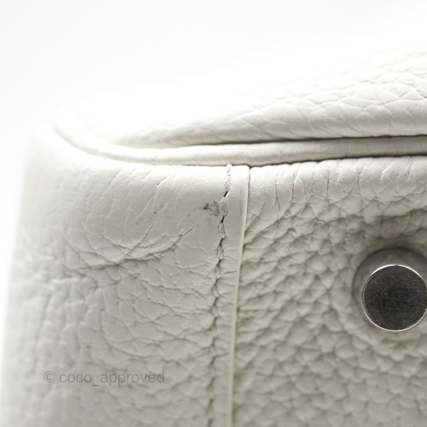 Hermès Lindy 30 White Clemence Palladium Hardware