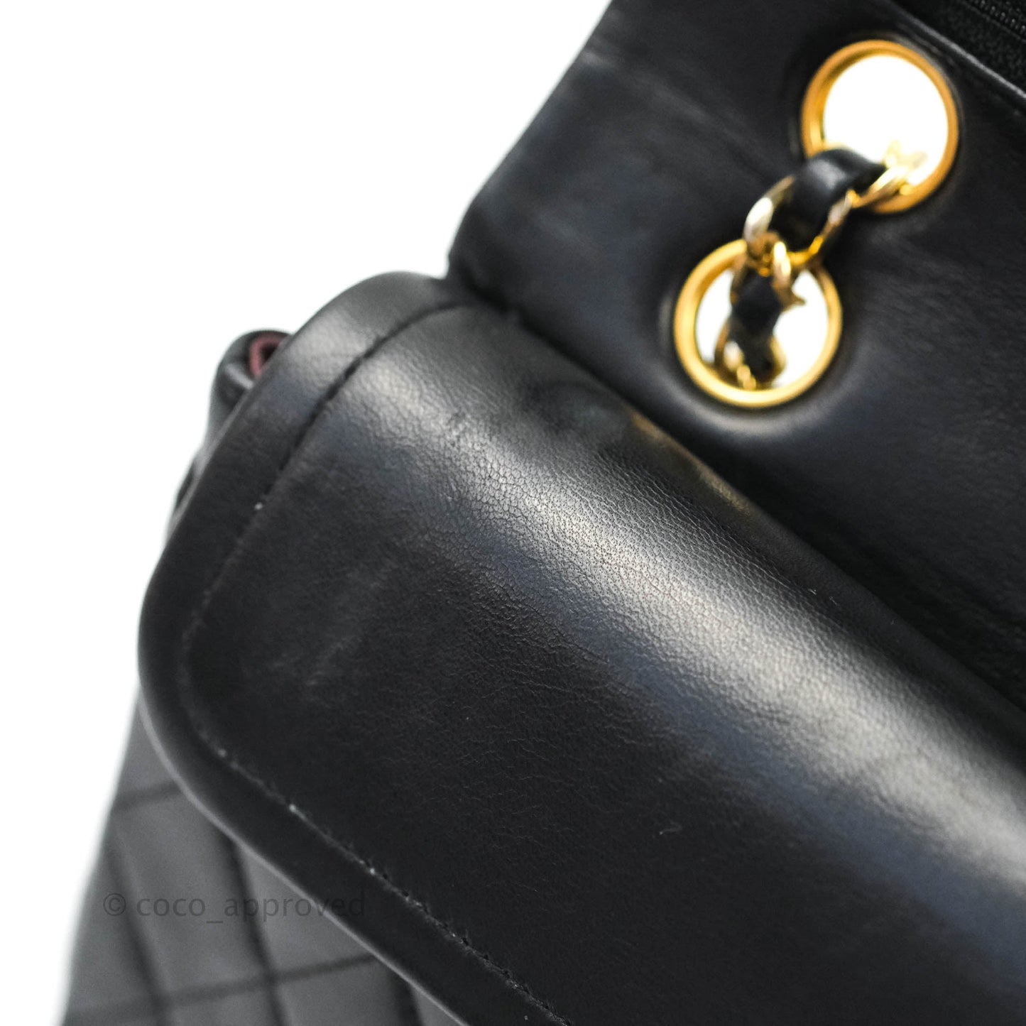 Chanel Vintage S/M Lambskin Small Double Flap Bag Black 24K Gold Hardware