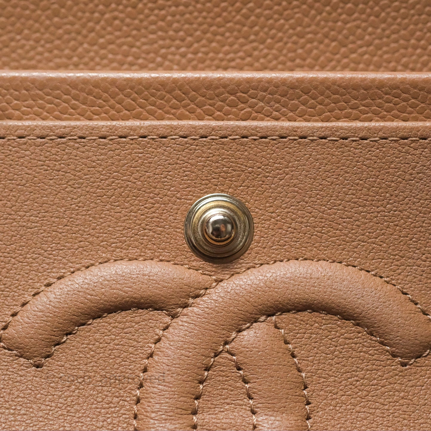 Chanel Small Classic Quilted Flap Dark Beige Caviar Gold Hardware