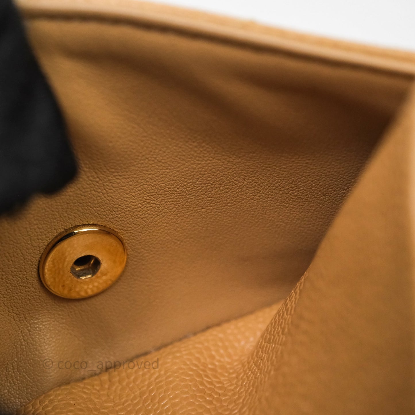 Chanel Vintage Small Classic Flap Beige Claire Caviar 24K Gold Hardware