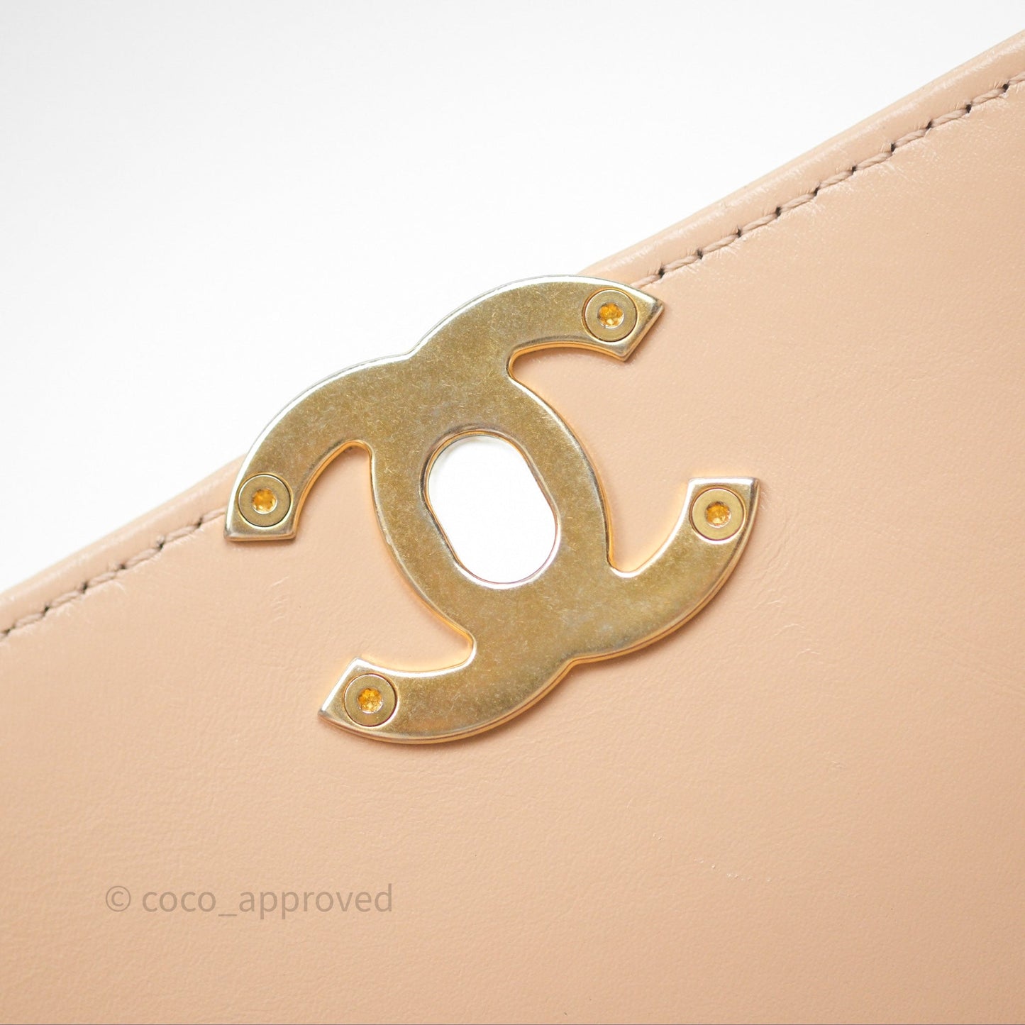 Chanel Quilted Mini Perfect Fit Adjustable Beige Calfskin Gold Hardware
