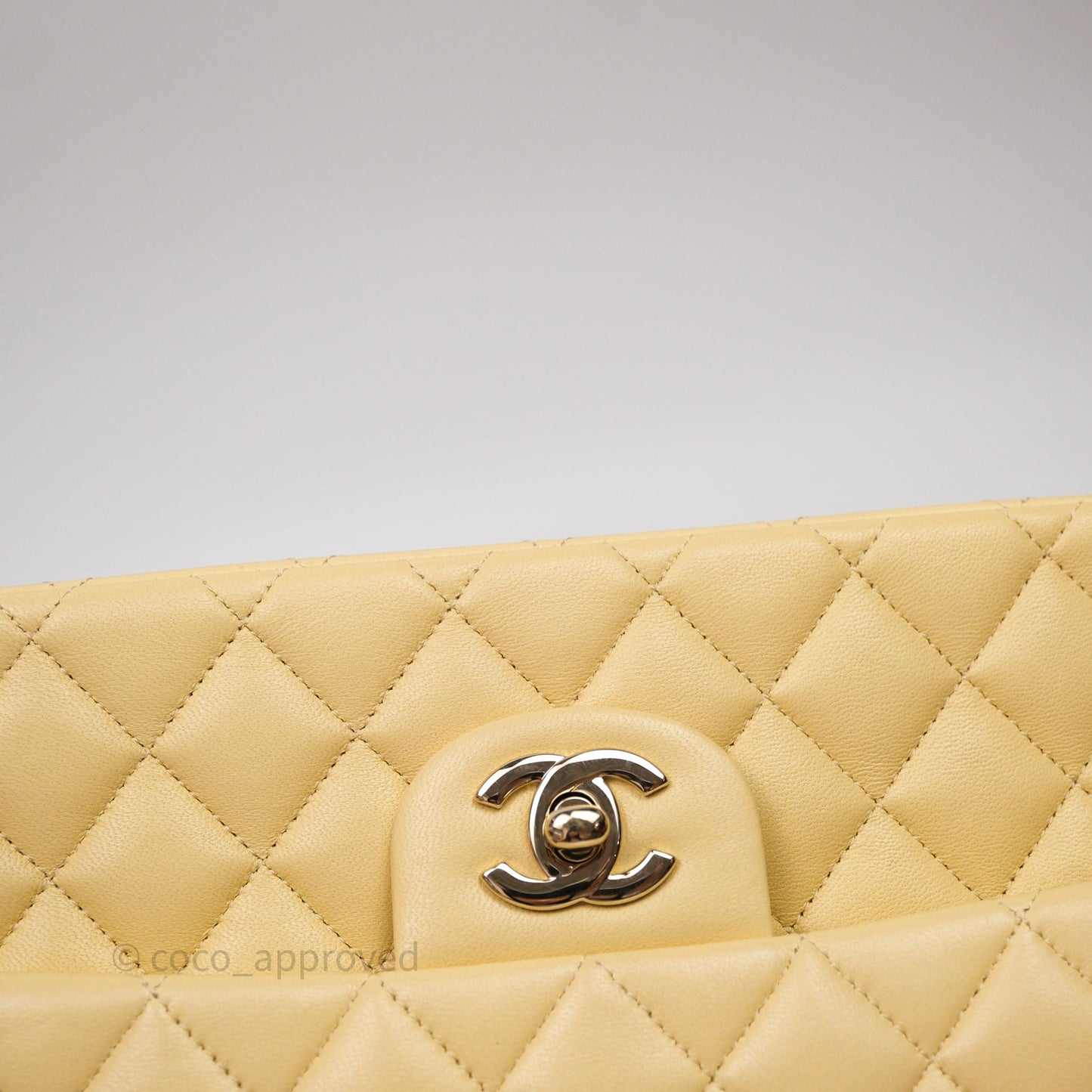 Chanel Small Classic Flap Quilted Yellow Lambskin Gold Hardware