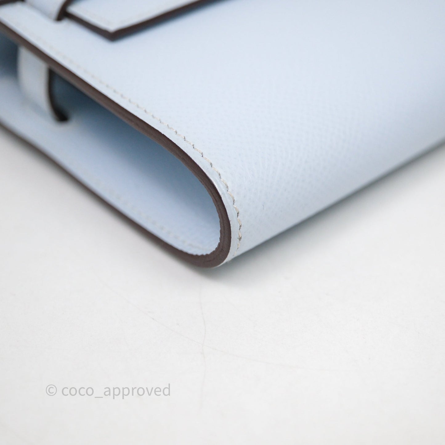 Hermes Kelly To Go Bleu Brume Epsom Gold Hardware