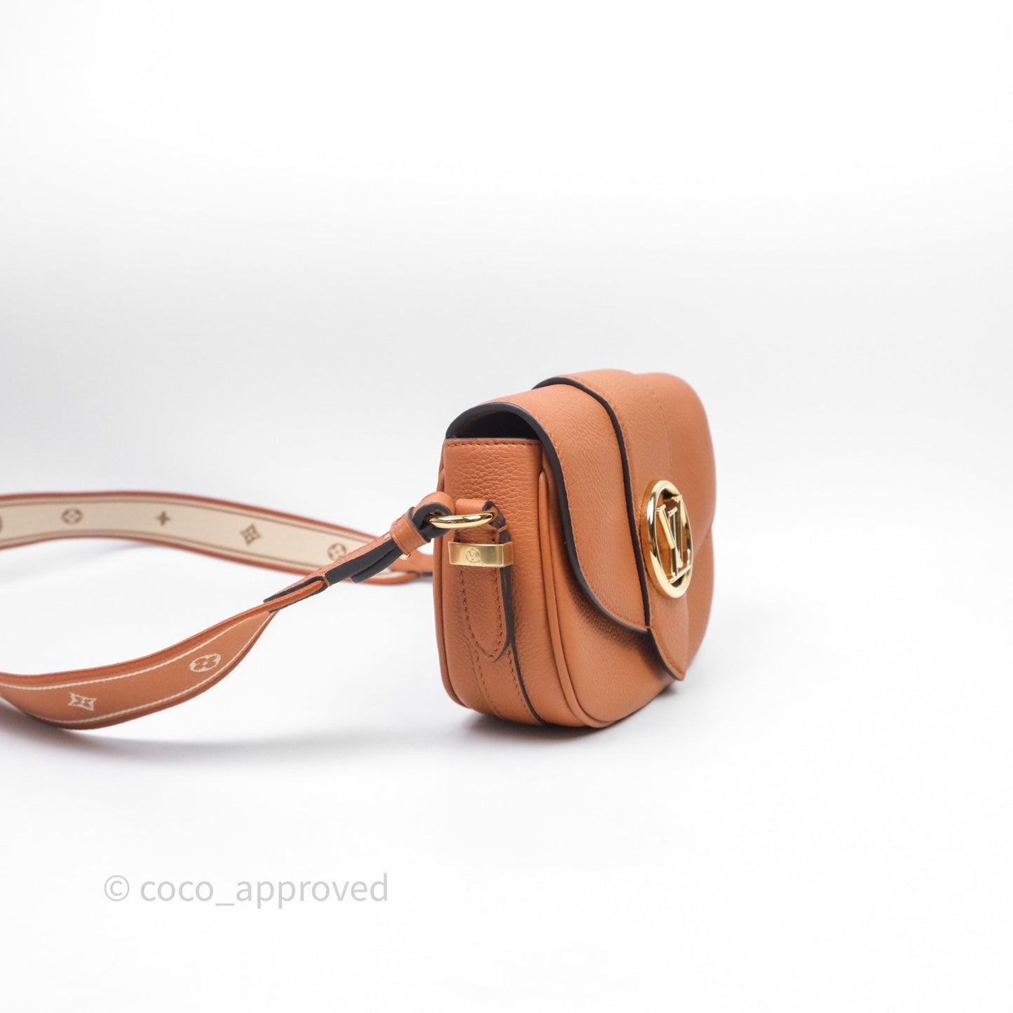 Louis Vuitton Pont 9 Soft PM Brown Grained Calfskin Gold Hardware