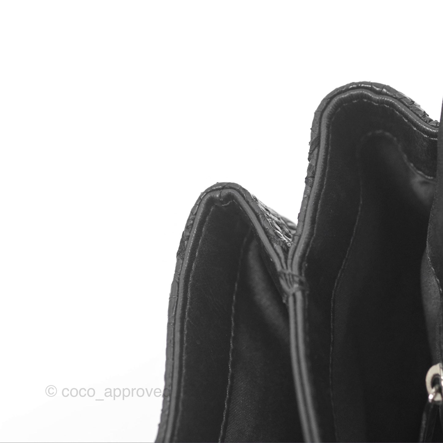 Chanel Quilted Ultimate Stitch Flap Bag Matte Python Black Silver Hardware