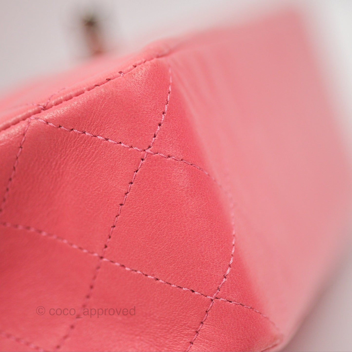 Chanel Classic M/L Medium Flap Quilted Pink Lambskin Silver Hardware